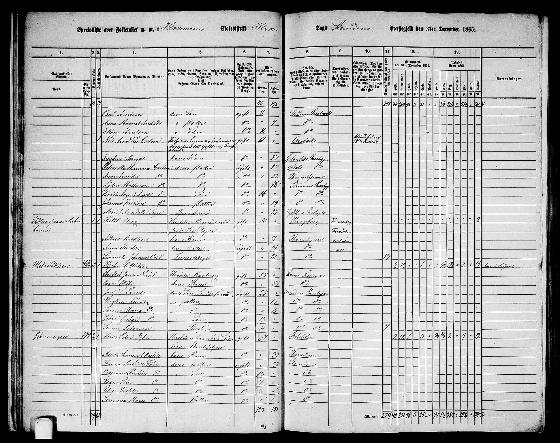 RA, 1865 census for Strinda, 1865, p. 23