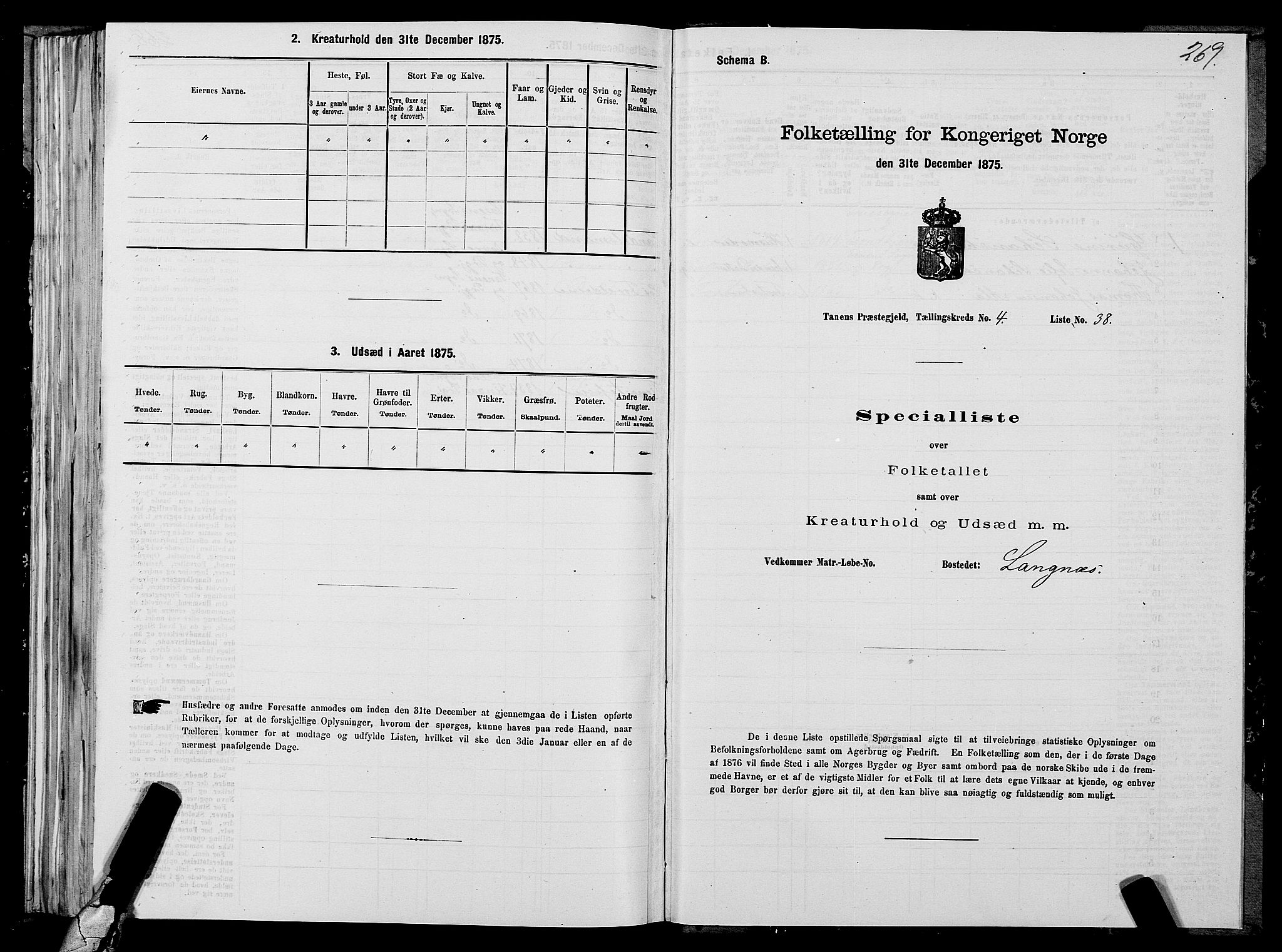 SATØ, 1875 census for 2025P Tana, 1875, p. 1269