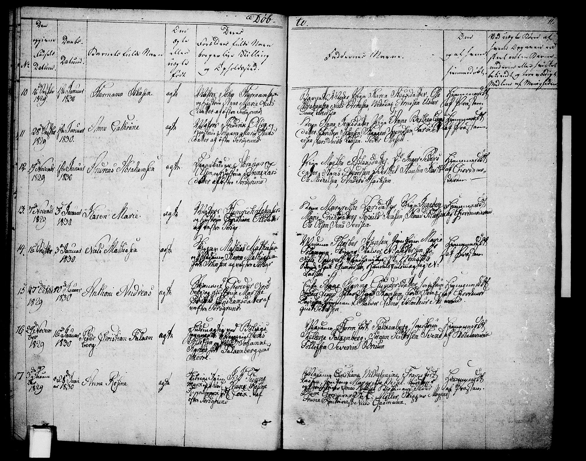 Porsgrunn kirkebøker , AV/SAKO-A-104/F/Fa/L0005: Parish register (official) no. 5, 1828-1840, p. 11