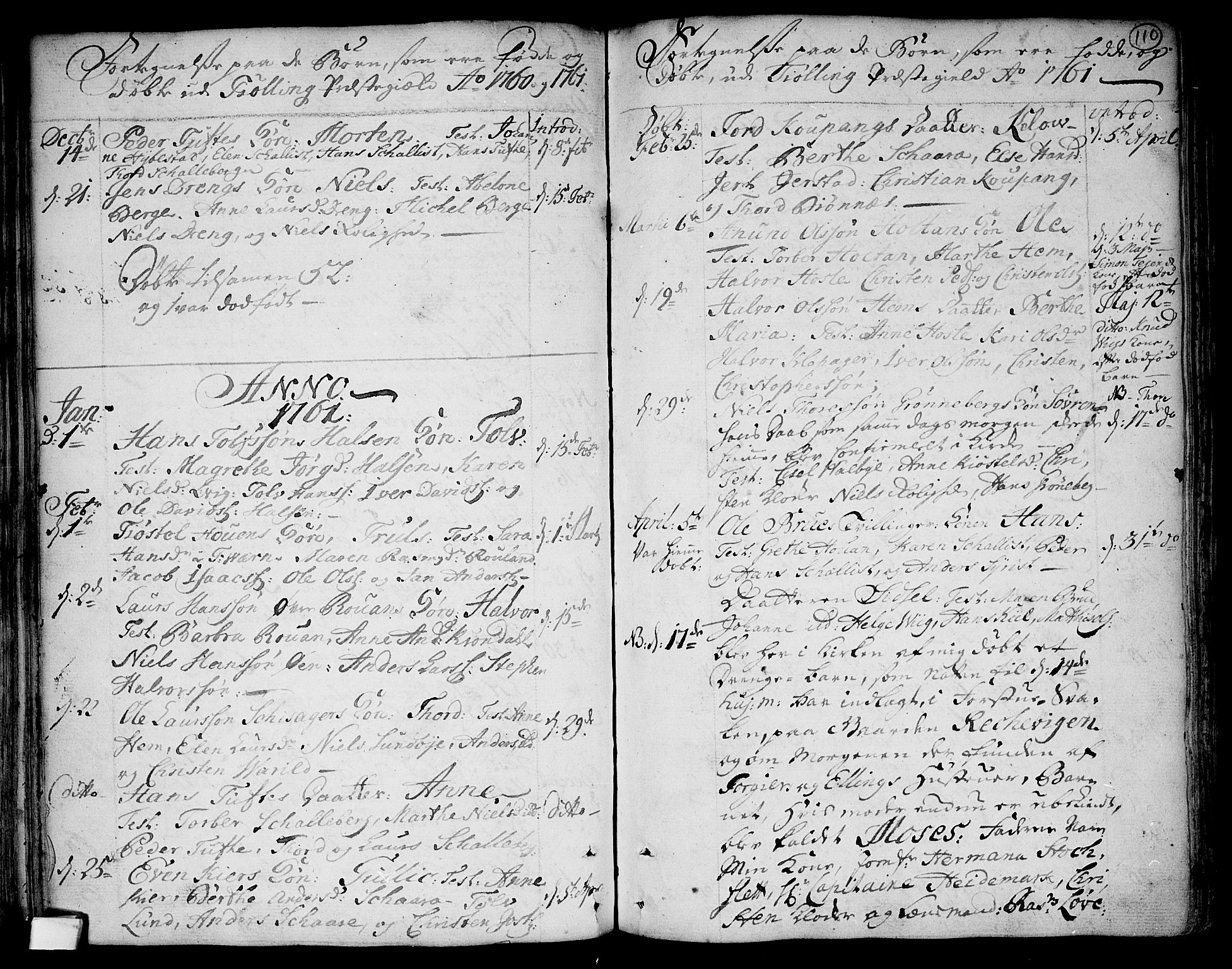 Tjølling kirkebøker, AV/SAKO-A-60/F/Fa/L0003: Parish register (official) no. 3, 1735-1778, p. 110