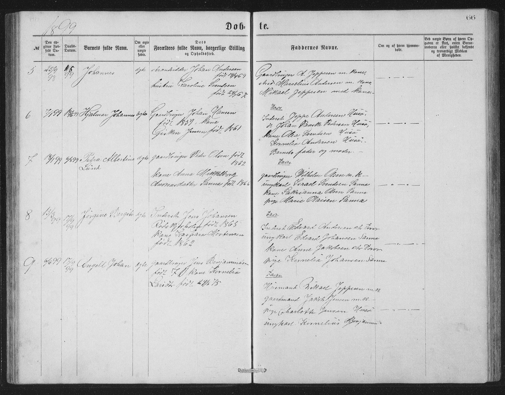 Ministerialprotokoller, klokkerbøker og fødselsregistre - Nordland, SAT/A-1459/840/L0582: Parish register (copy) no. 840C02, 1874-1900, p. 66