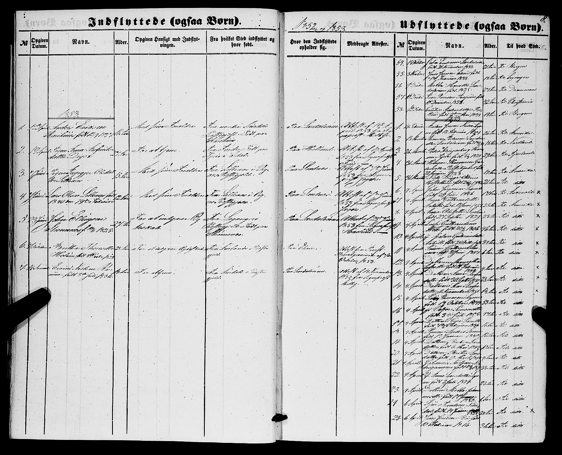 Lærdal sokneprestembete, SAB/A-81201: Parish register (official) no. A 17, 1851-1877, p. 8