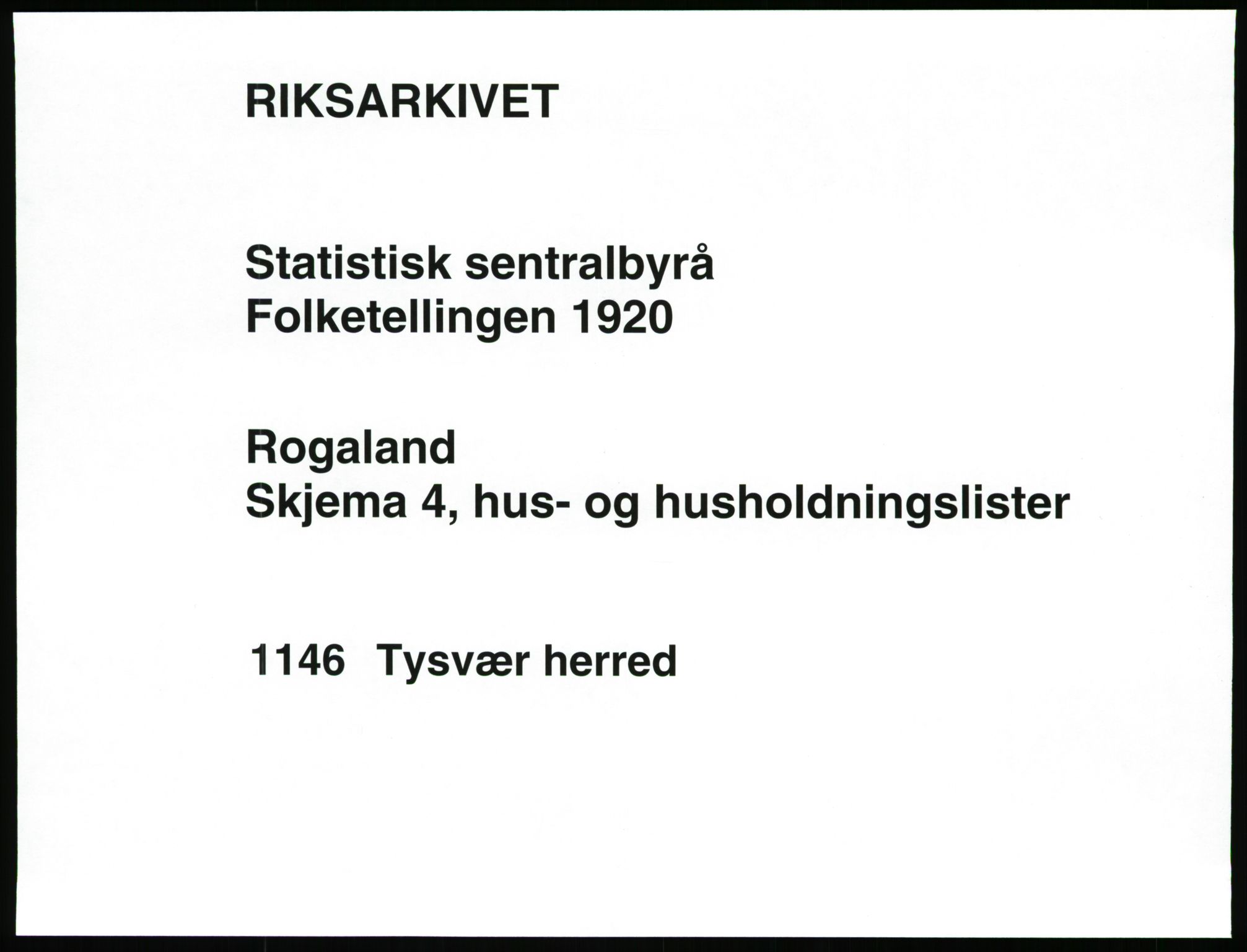 SAST, 1920 census for Tysvær, 1920, p. 38