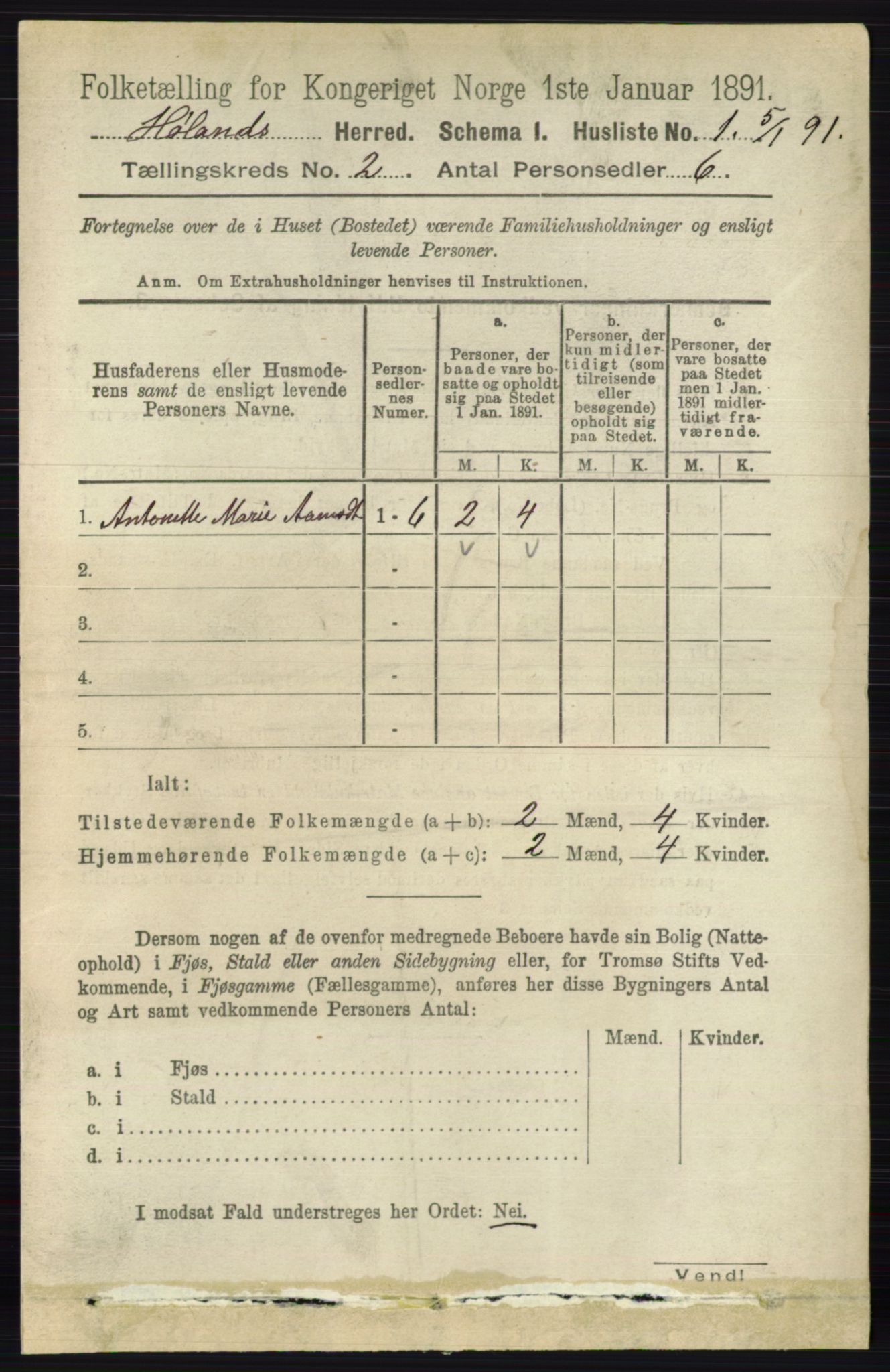 RA, 1891 census for 0221 Høland, 1891, p. 805