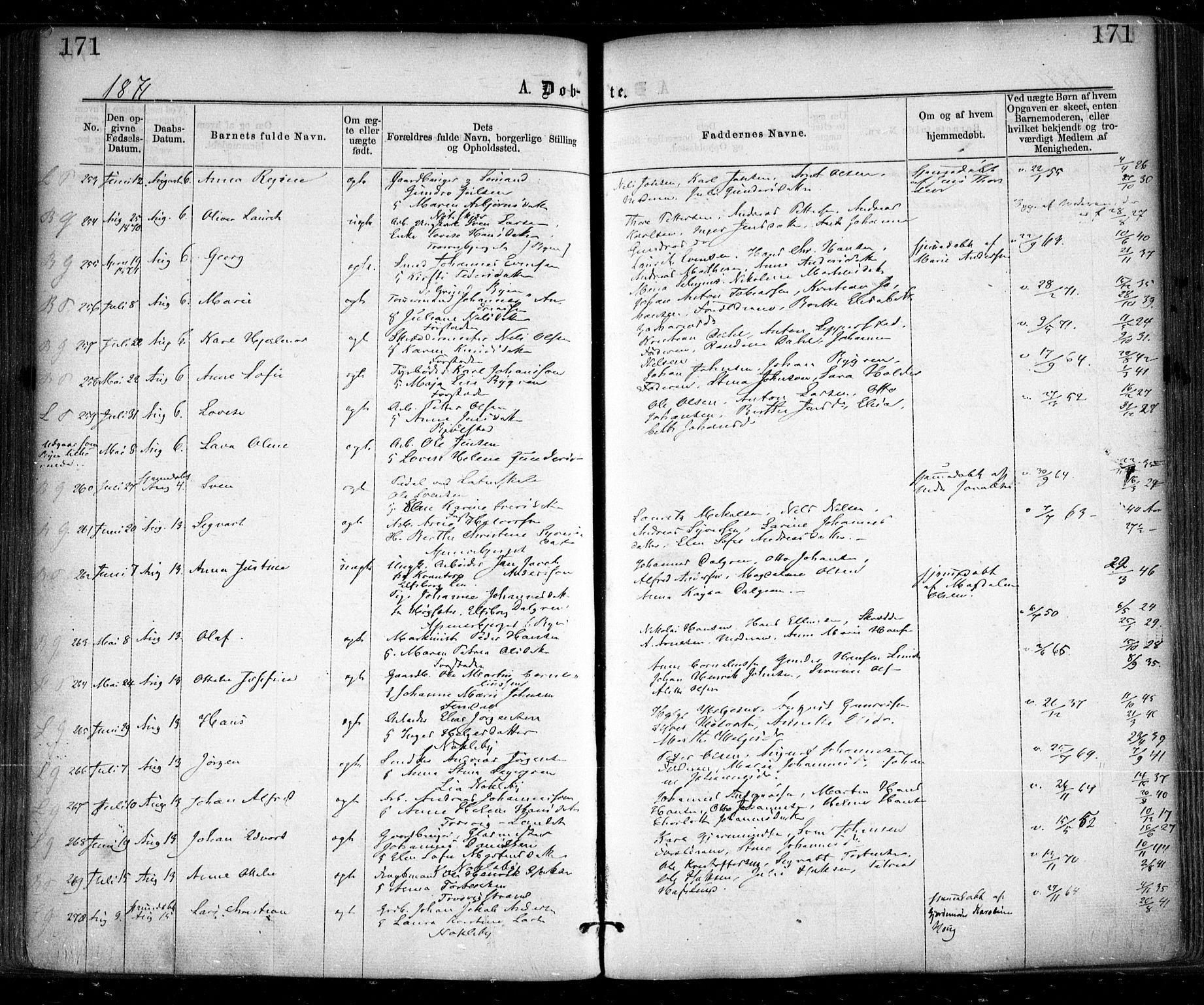 Glemmen prestekontor Kirkebøker, SAO/A-10908/F/Fa/L0008: Parish register (official) no. 8, 1862-1871, p. 171