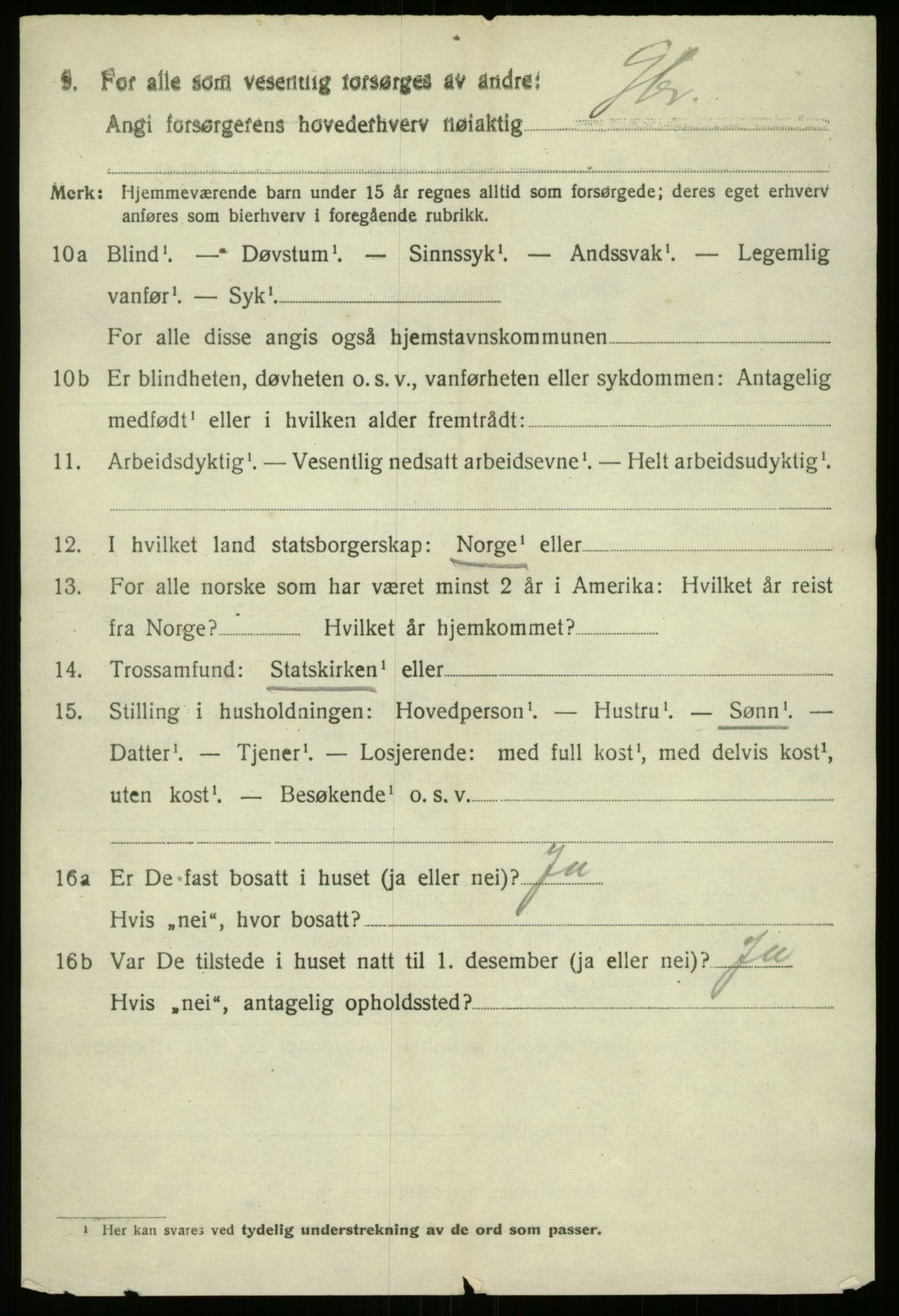 SAB, 1920 census for Vevring, 1920, p. 2365