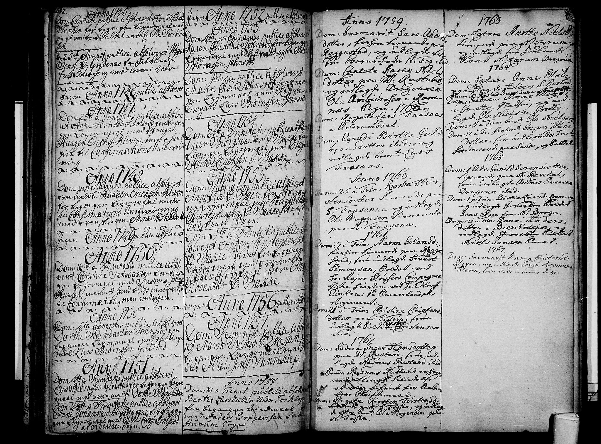 Våle kirkebøker, SAKO/A-334/F/Fa/L0003: Parish register (official) no. I 3, 1732-1773, p. 152-153