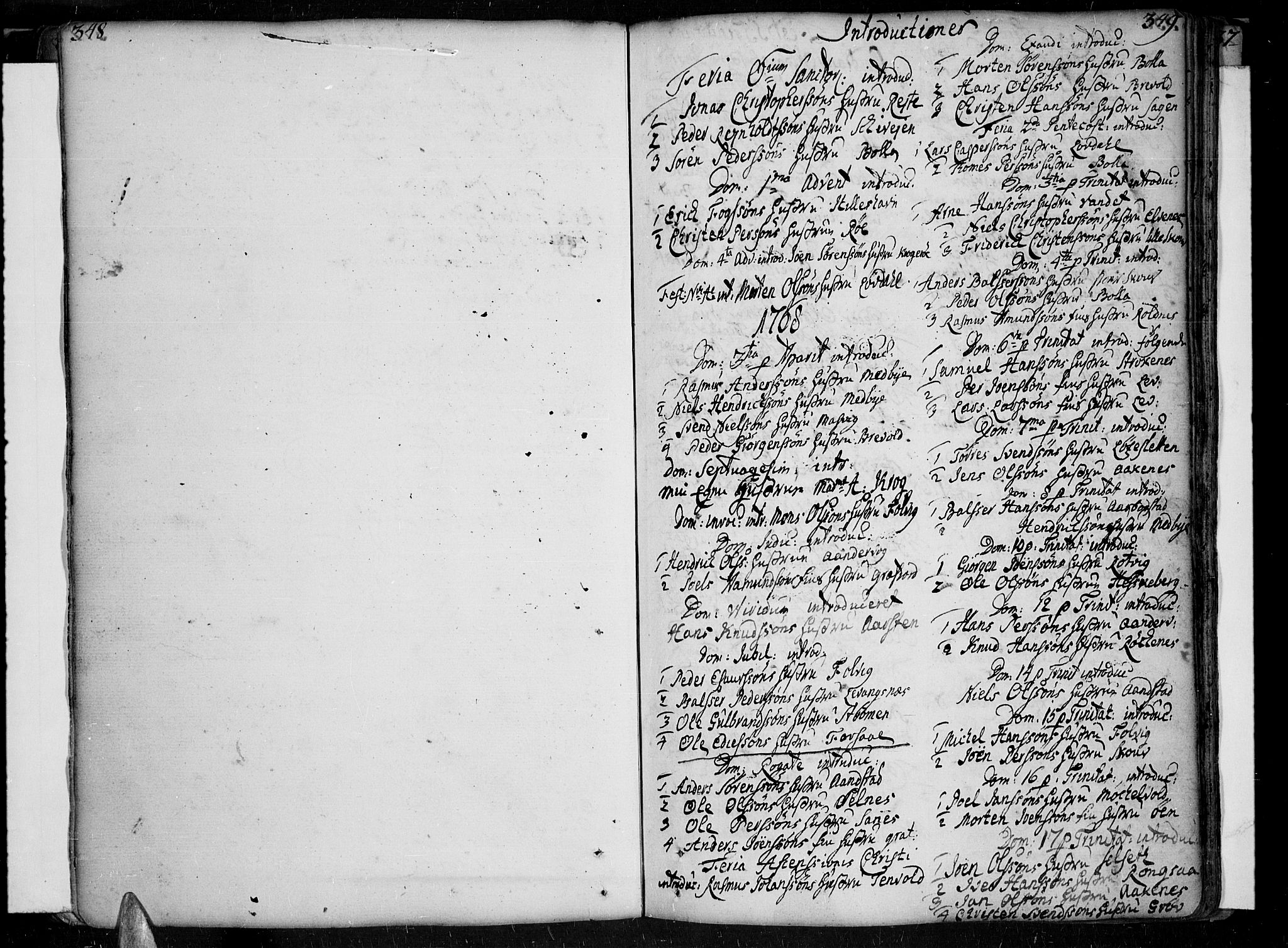 Ibestad sokneprestembete, AV/SATØ-S-0077/H/Ha/Haa/L0002kirke: Parish register (official) no. 2, 1751-1775, p. 348-349