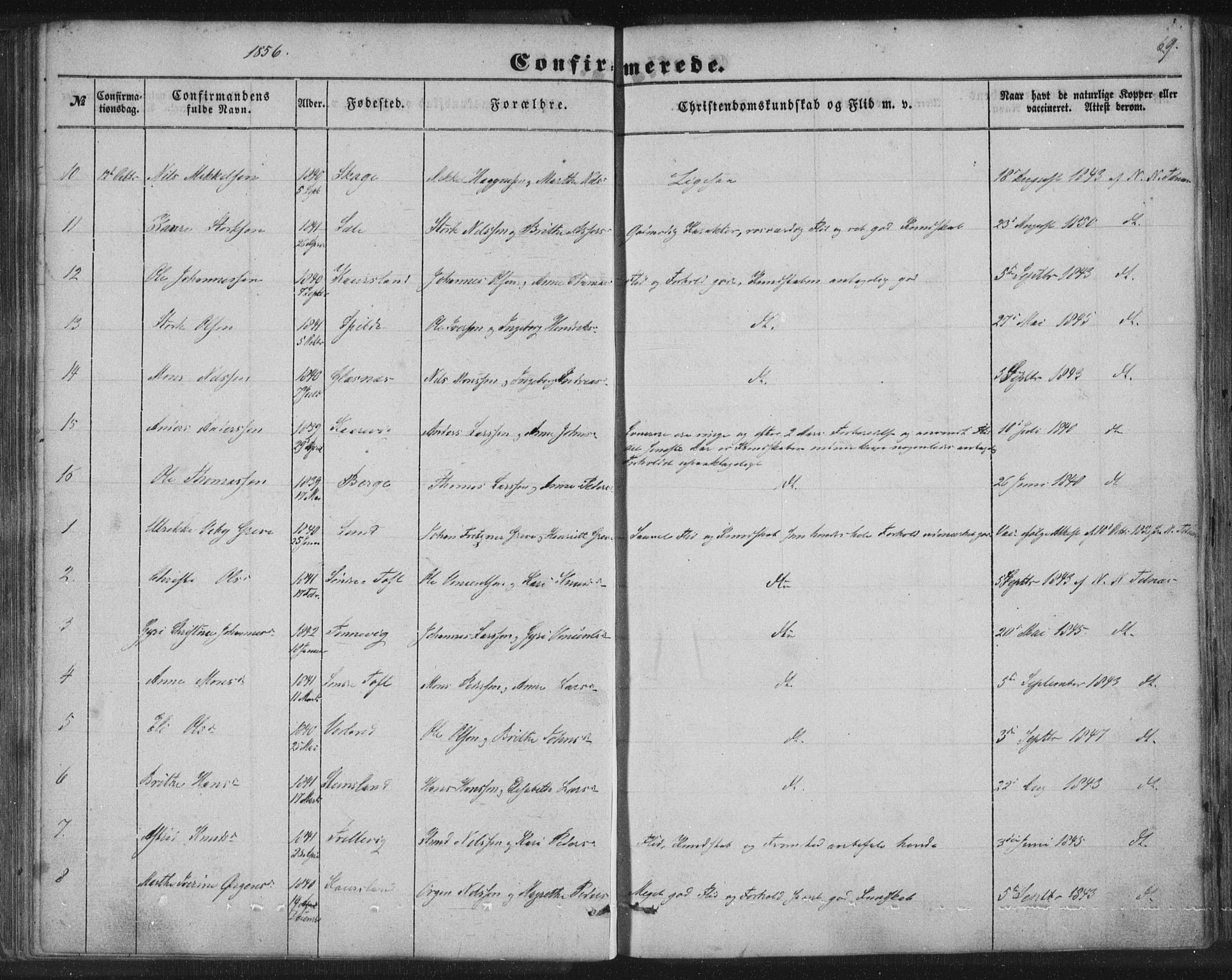 Sund sokneprestembete, AV/SAB-A-99930: Parish register (copy) no. B 1, 1852-1873, p. 69