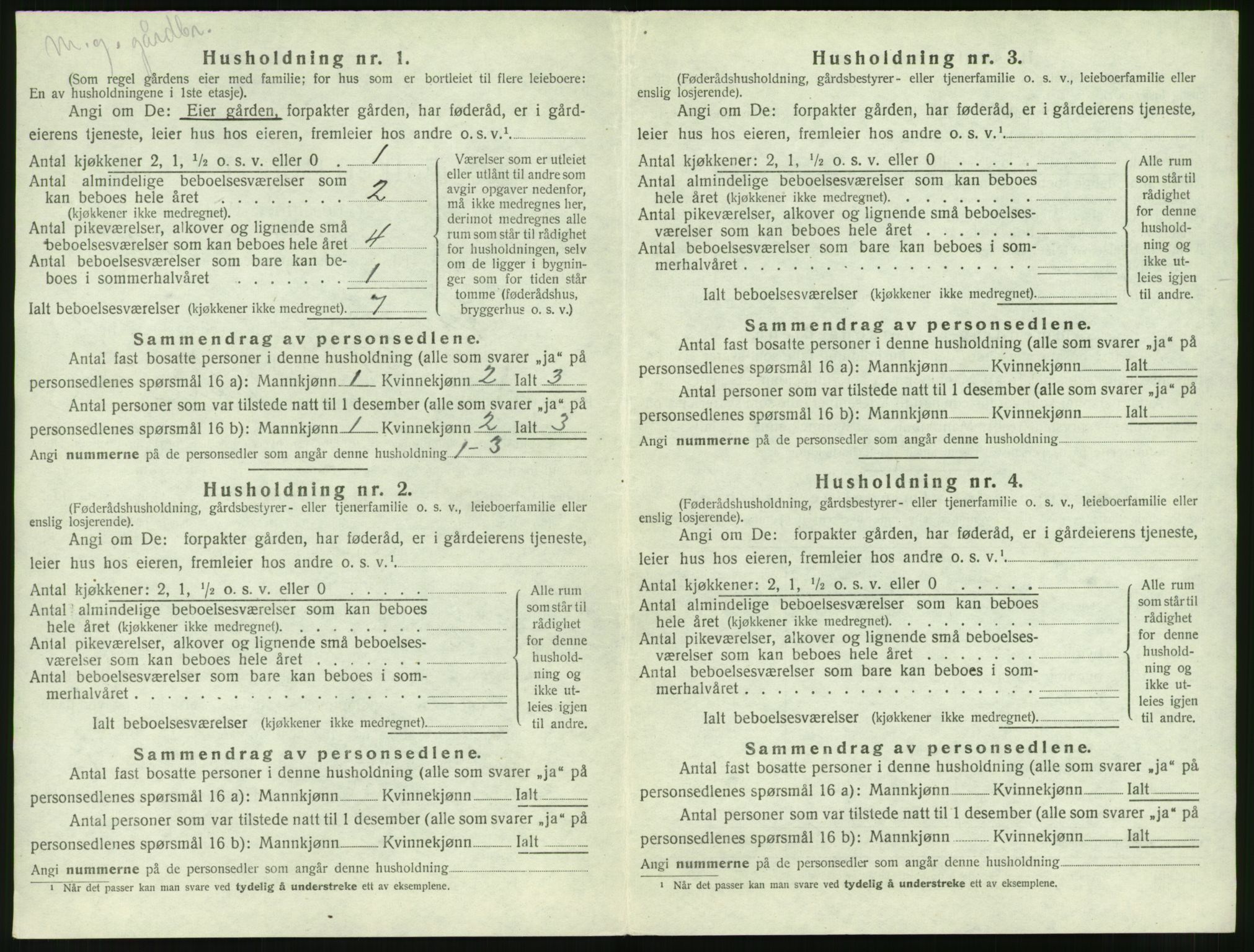 SAT, 1920 census for Hen, 1920, p. 111