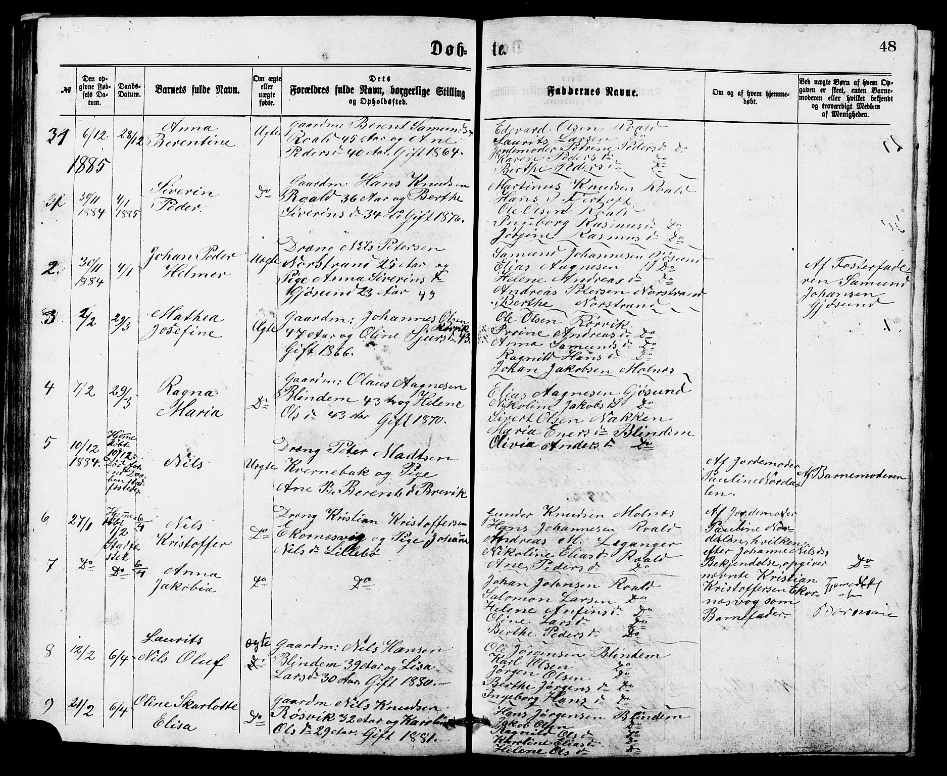 Ministerialprotokoller, klokkerbøker og fødselsregistre - Møre og Romsdal, AV/SAT-A-1454/537/L0521: Parish register (copy) no. 537C02, 1869-1888, p. 48