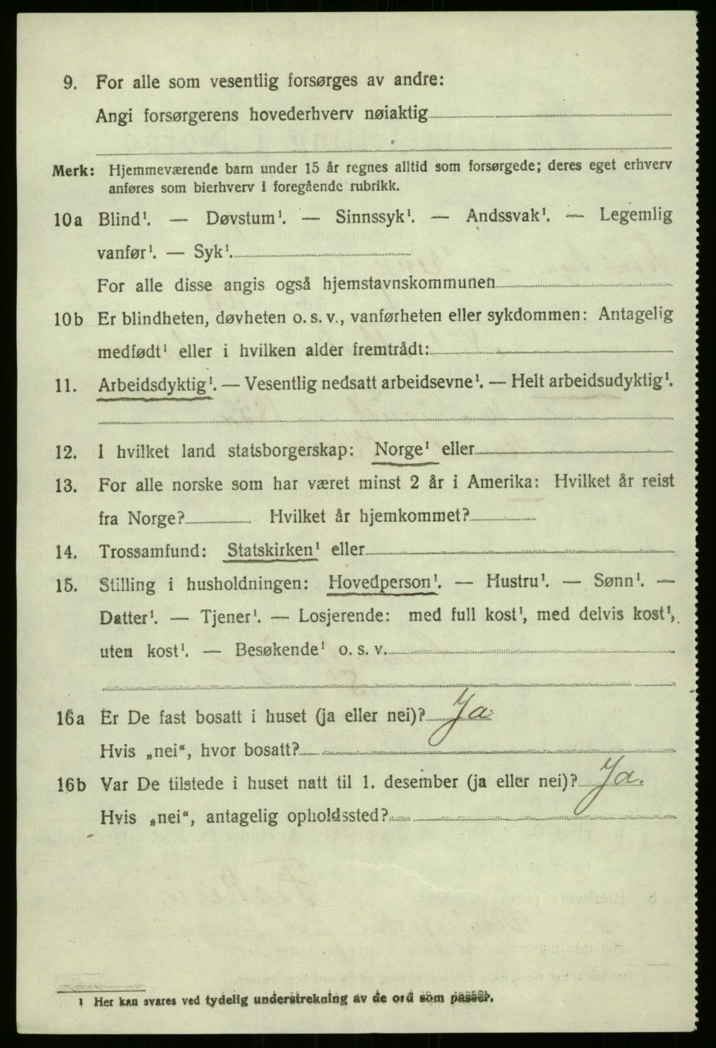 SAB, 1920 census for Kinn, 1920, p. 9850