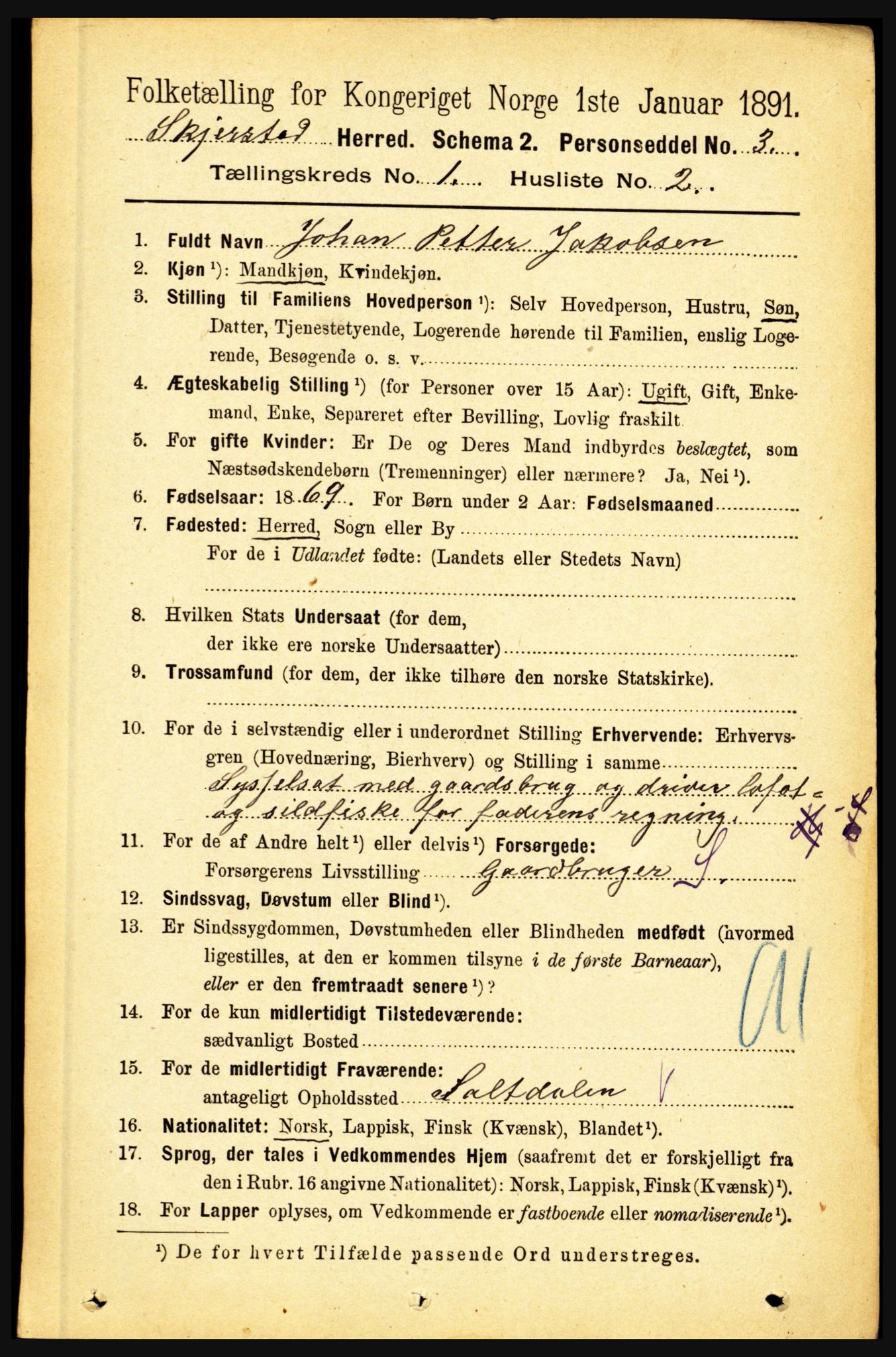 RA, 1891 census for 1842 Skjerstad, 1891, p. 76