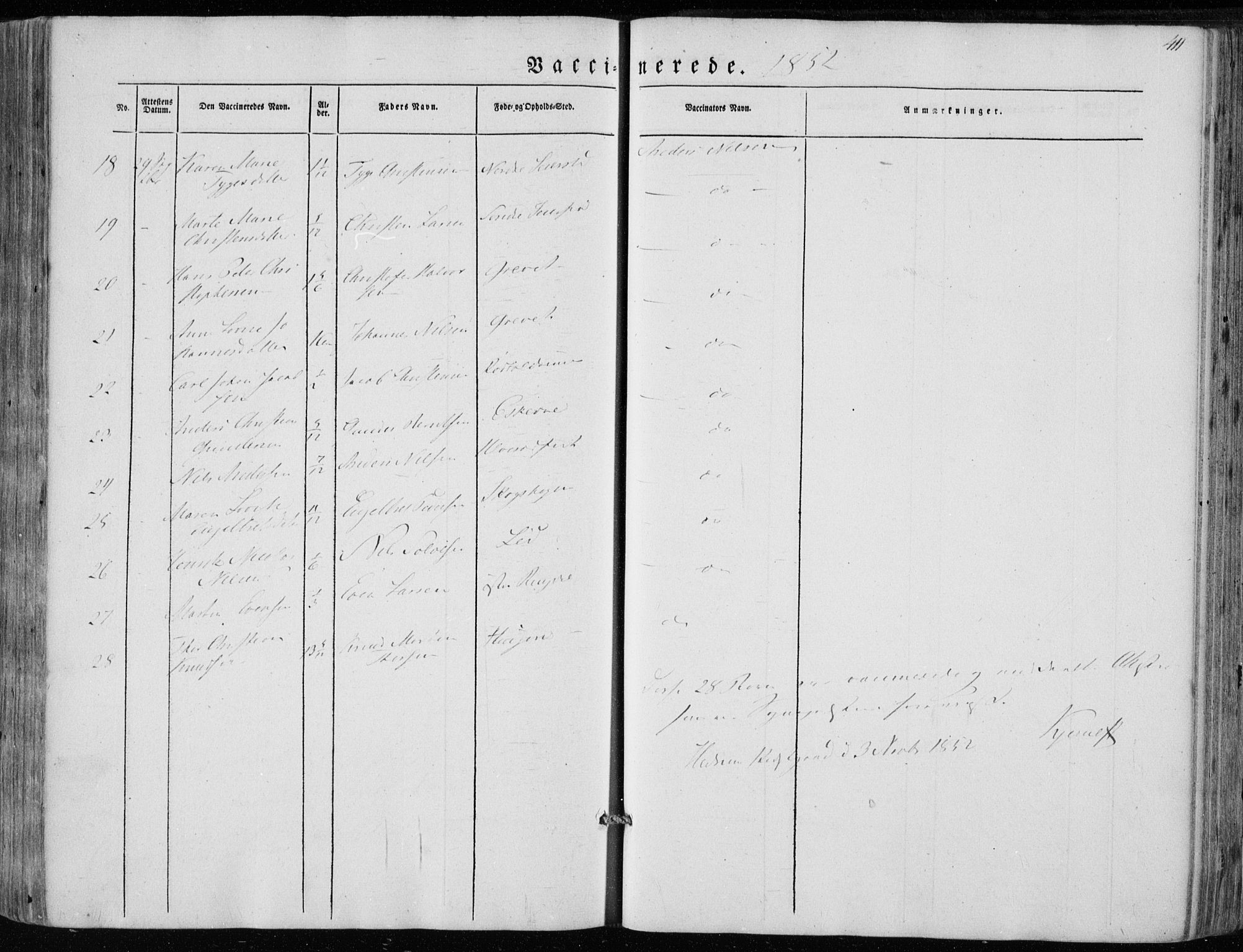 Hedrum kirkebøker, AV/SAKO-A-344/F/Fa/L0006: Parish register (official) no. I 6, 1849-1857, p. 411