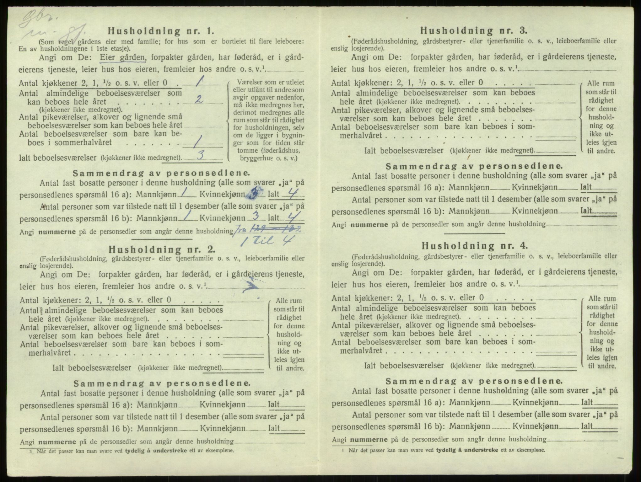 SAB, 1920 census for Bremanger, 1920, p. 932