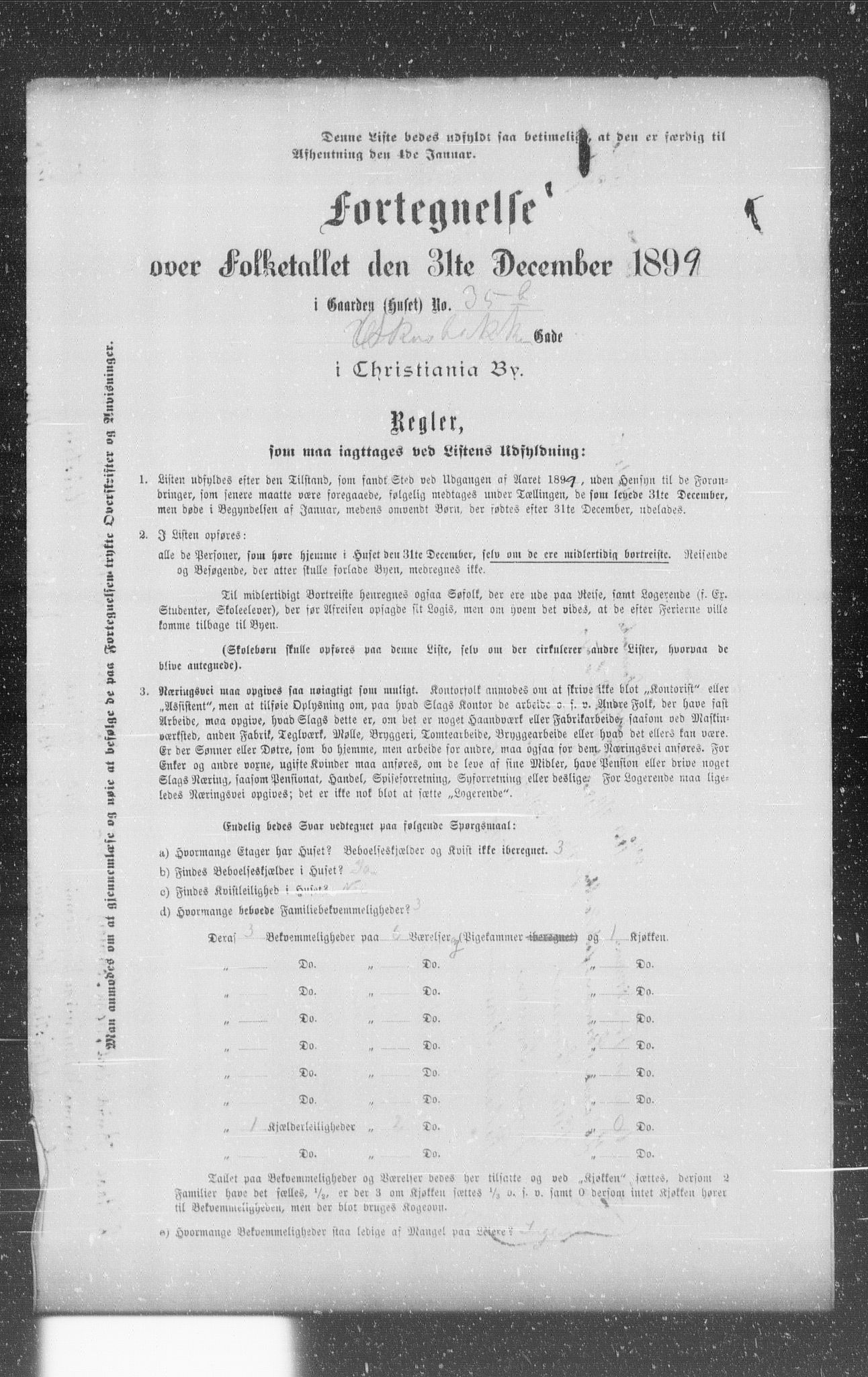 OBA, Municipal Census 1899 for Kristiania, 1899, p. 62