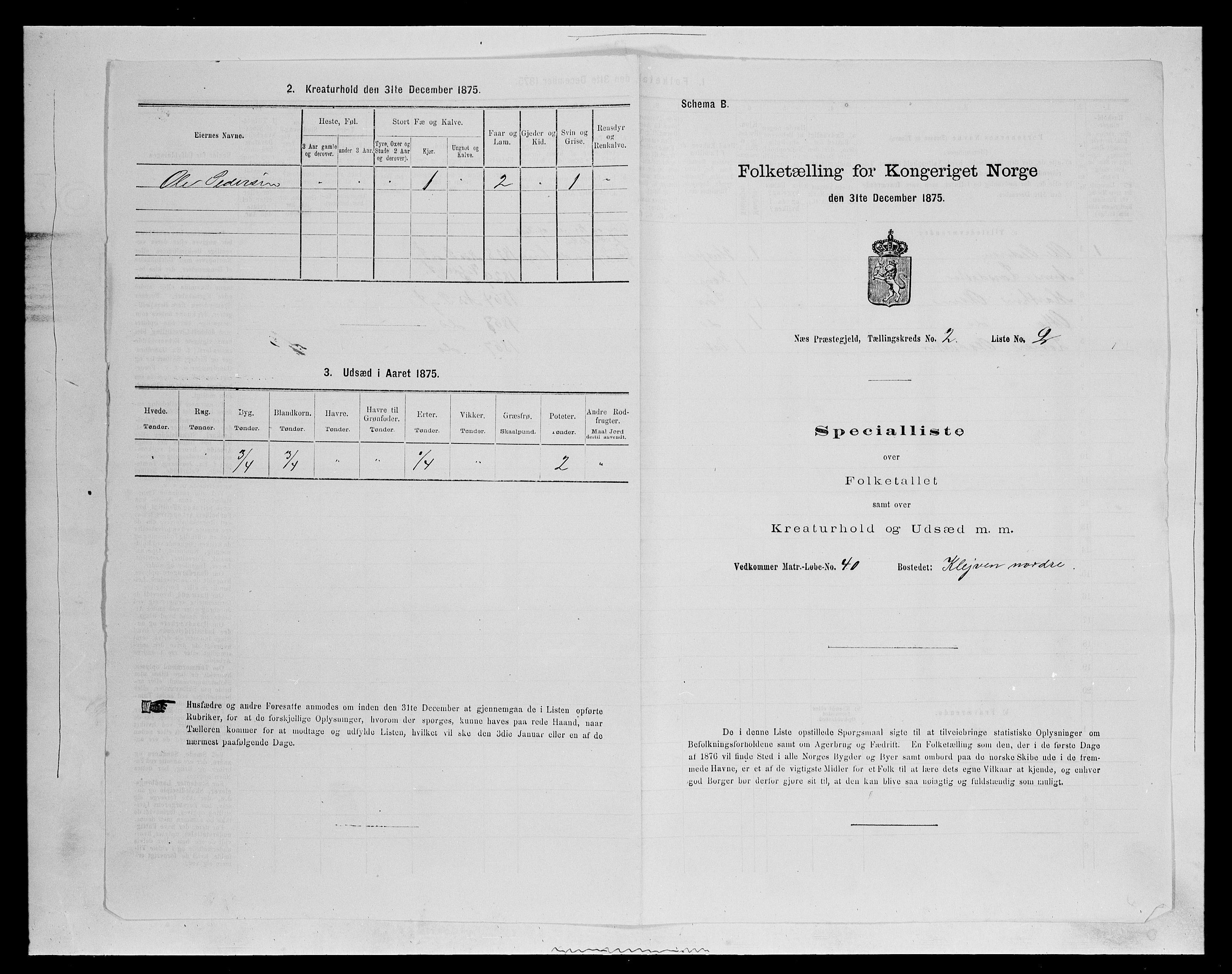 SAH, 1875 census for 0411P Nes, 1875, p. 334