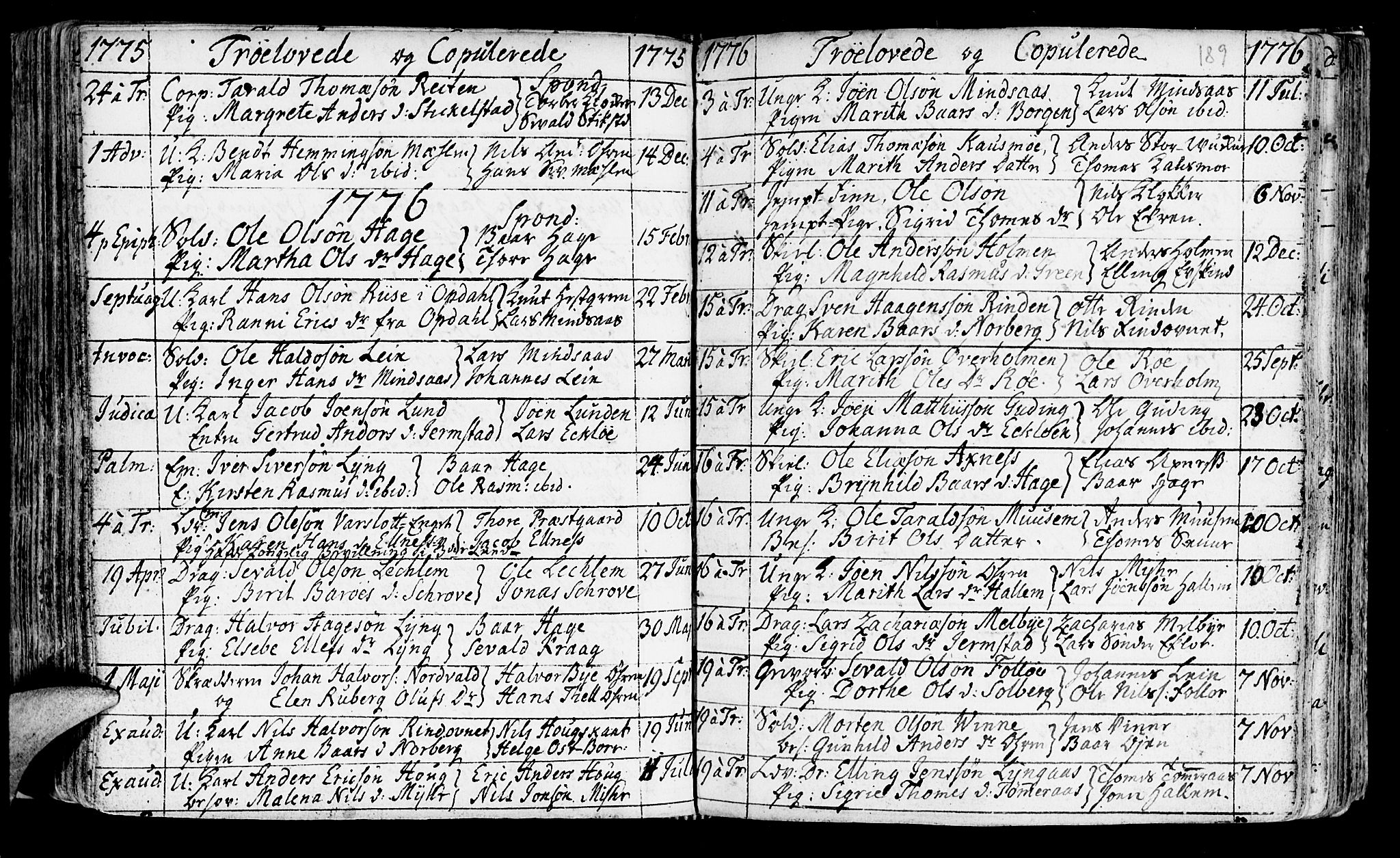 Ministerialprotokoller, klokkerbøker og fødselsregistre - Nord-Trøndelag, SAT/A-1458/723/L0231: Parish register (official) no. 723A02, 1748-1780, p. 189