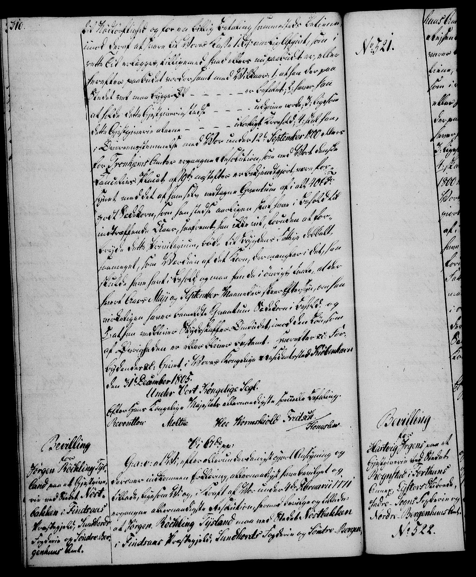 Rentekammeret, Kammerkanselliet, AV/RA-EA-3111/G/Gg/Gga/L0018: Norsk ekspedisjonsprotokoll med register (merket RK 53.18), 1804-1806, p. 310