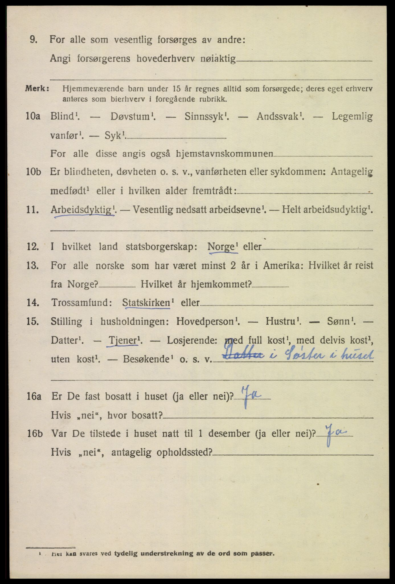 SAK, 1920 census for Bakke, 1920, p. 1233