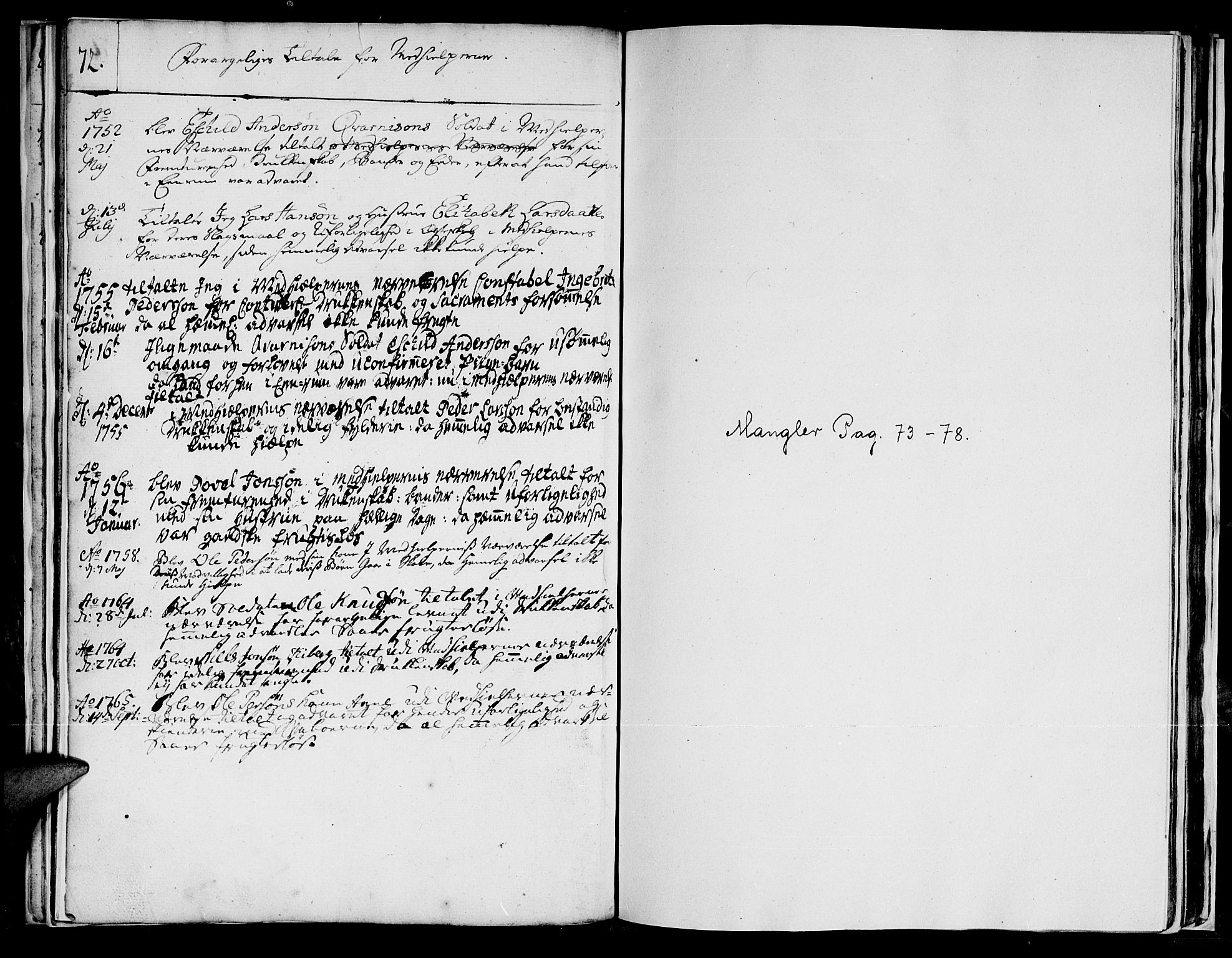 Vadsø sokneprestkontor, SATØ/S-1325/H/Ha/L0001kirke: Parish register (official) no. 1, 1747-1768, p. 72