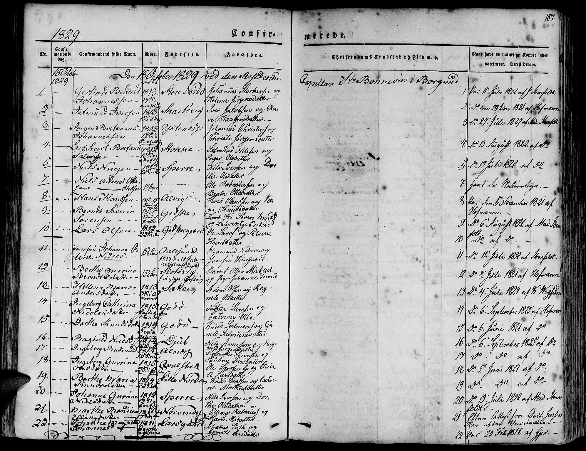 Ministerialprotokoller, klokkerbøker og fødselsregistre - Møre og Romsdal, AV/SAT-A-1454/528/L0395: Parish register (official) no. 528A06, 1828-1839, p. 107