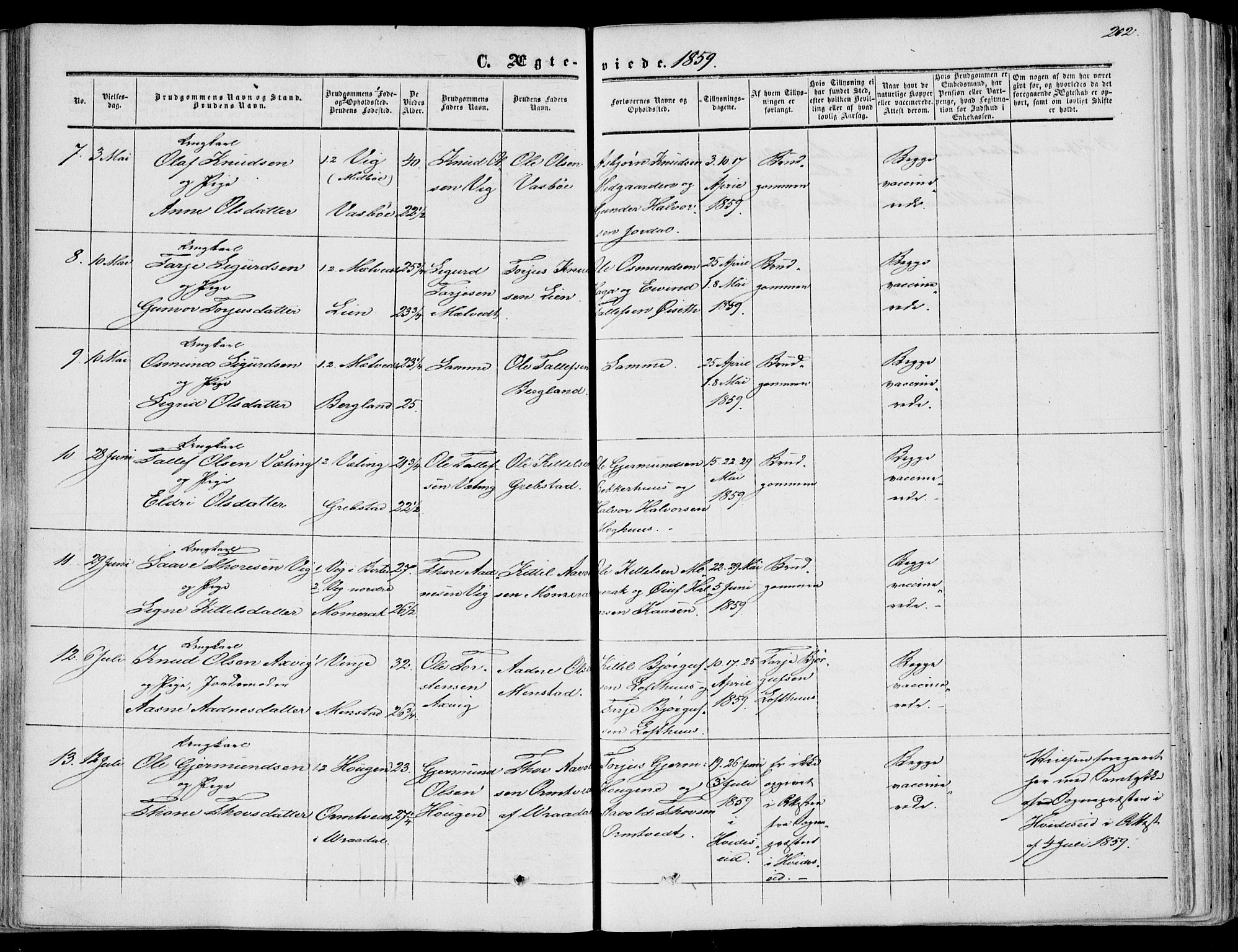 Fyresdal kirkebøker, SAKO/A-263/F/Fa/L0005: Parish register (official) no. I 5, 1855-1871, p. 202