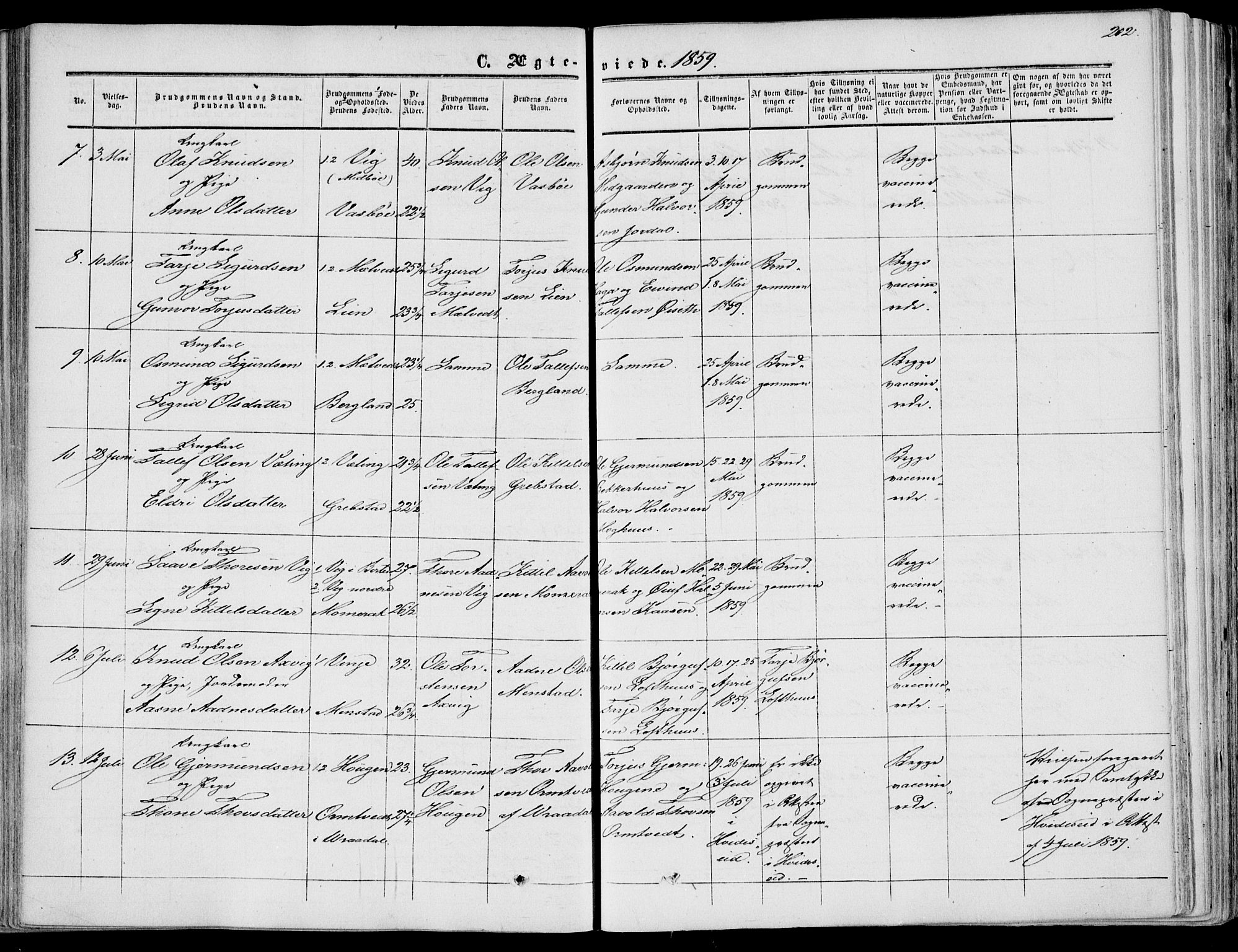 Fyresdal kirkebøker, AV/SAKO-A-263/F/Fa/L0005: Parish register (official) no. I 5, 1855-1871, p. 202