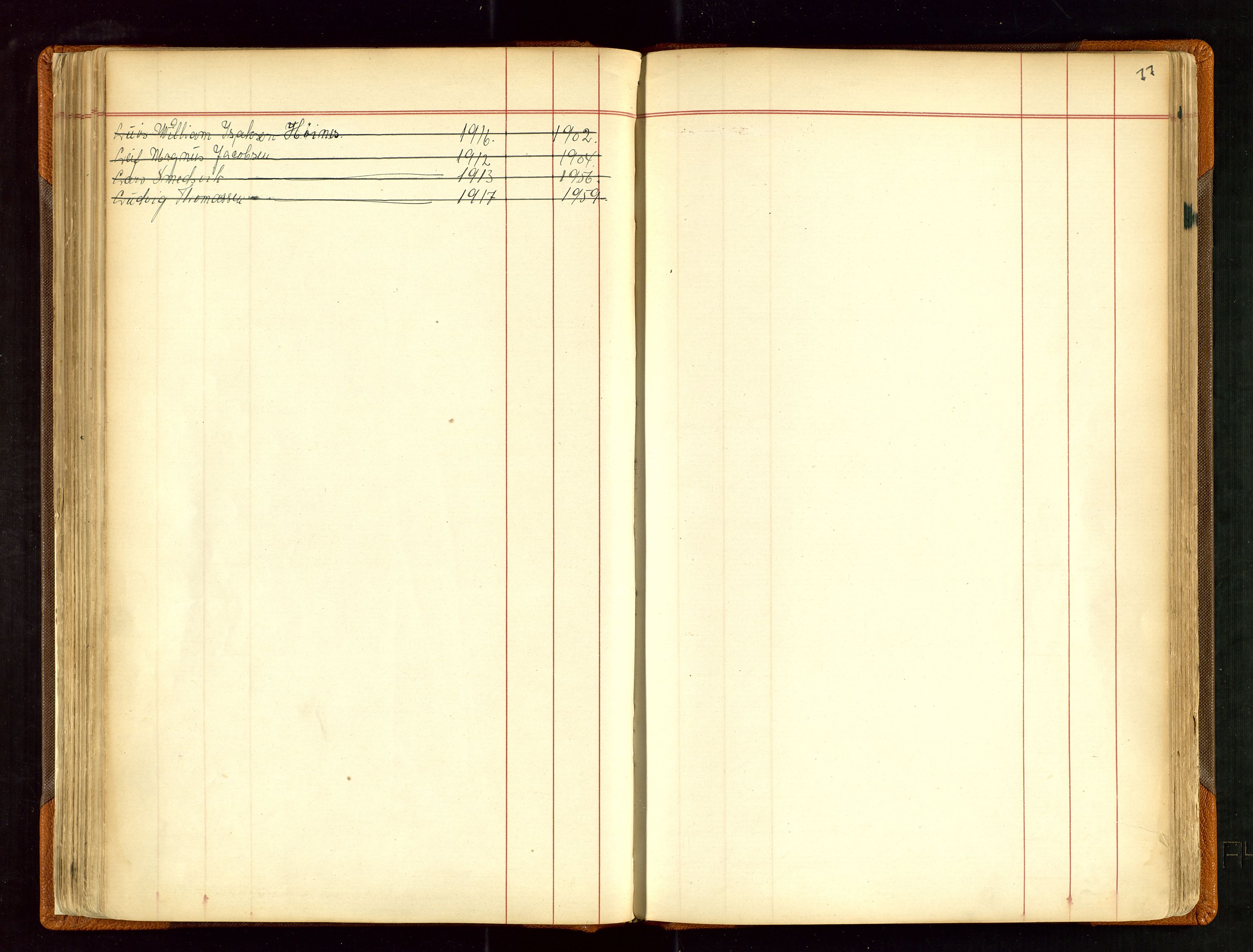 Haugesund sjømannskontor, SAST/A-102007/F/Fb/Fba/L0001: Navneregister med henvisning til rullenr (Fornavn) Skudenes krets, 1860-1948, p. 77