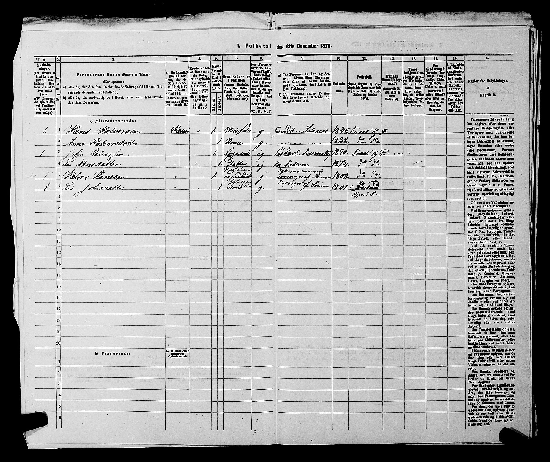 SAKO, 1875 census for 0827P Hjartdal, 1875, p. 1065