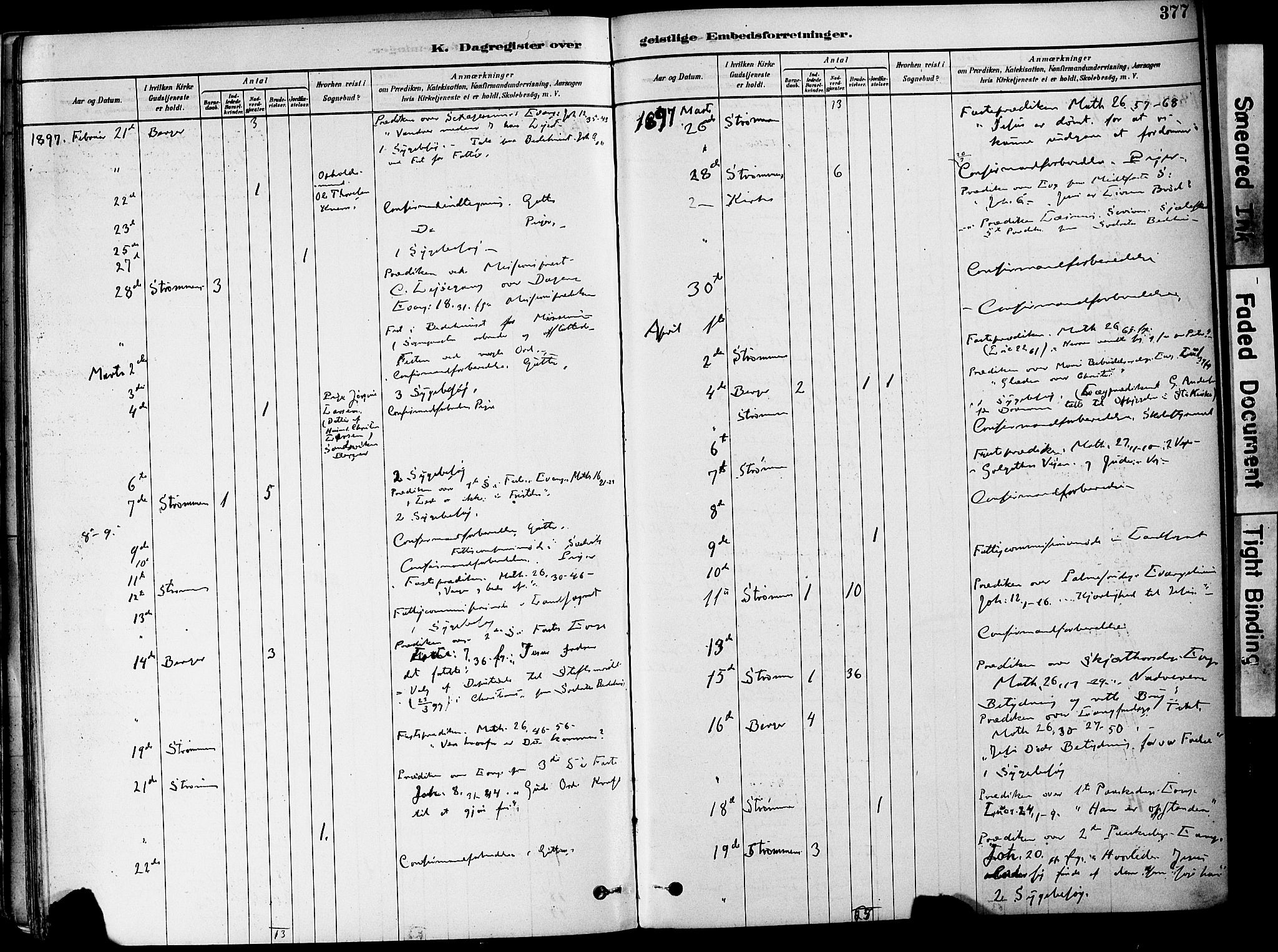 Strømm kirkebøker, AV/SAKO-A-322/F/Fa/L0004: Parish register (official) no. I 4, 1878-1899, p. 377