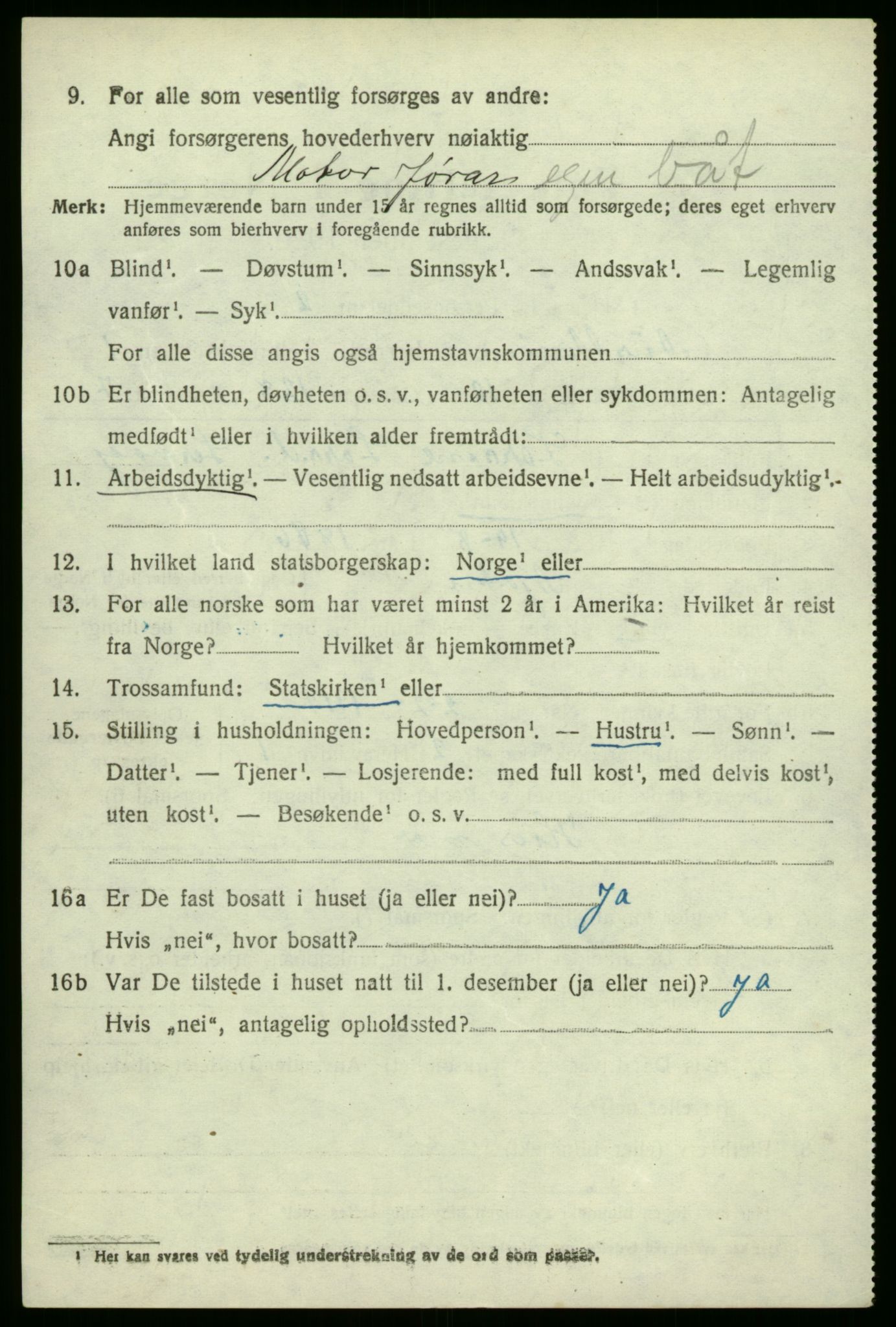 SAB, 1920 census for Austrheim, 1920, p. 1093