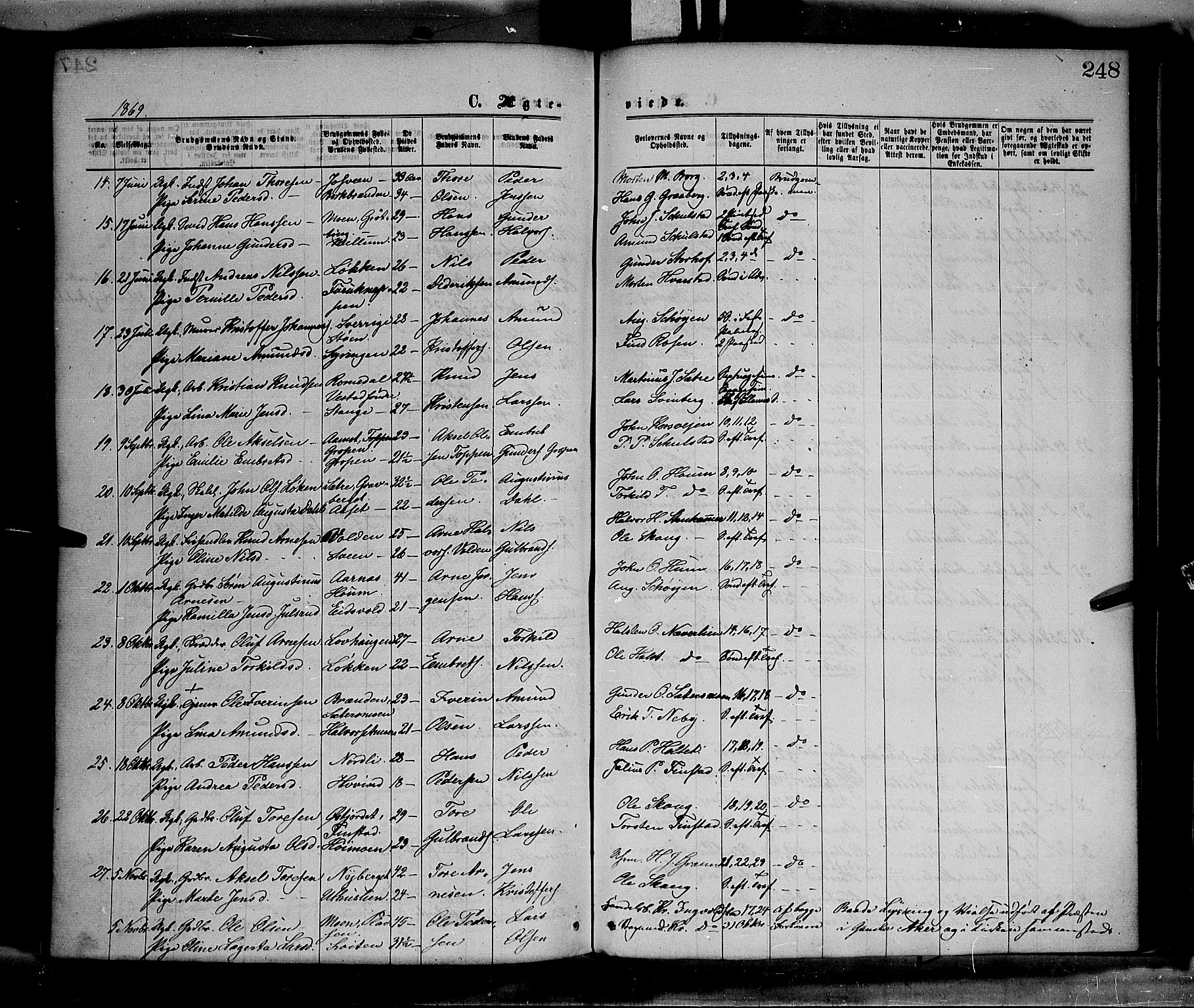 Elverum prestekontor, SAH/PREST-044/H/Ha/Haa/L0011: Parish register (official) no. 11, 1869-1879, p. 248