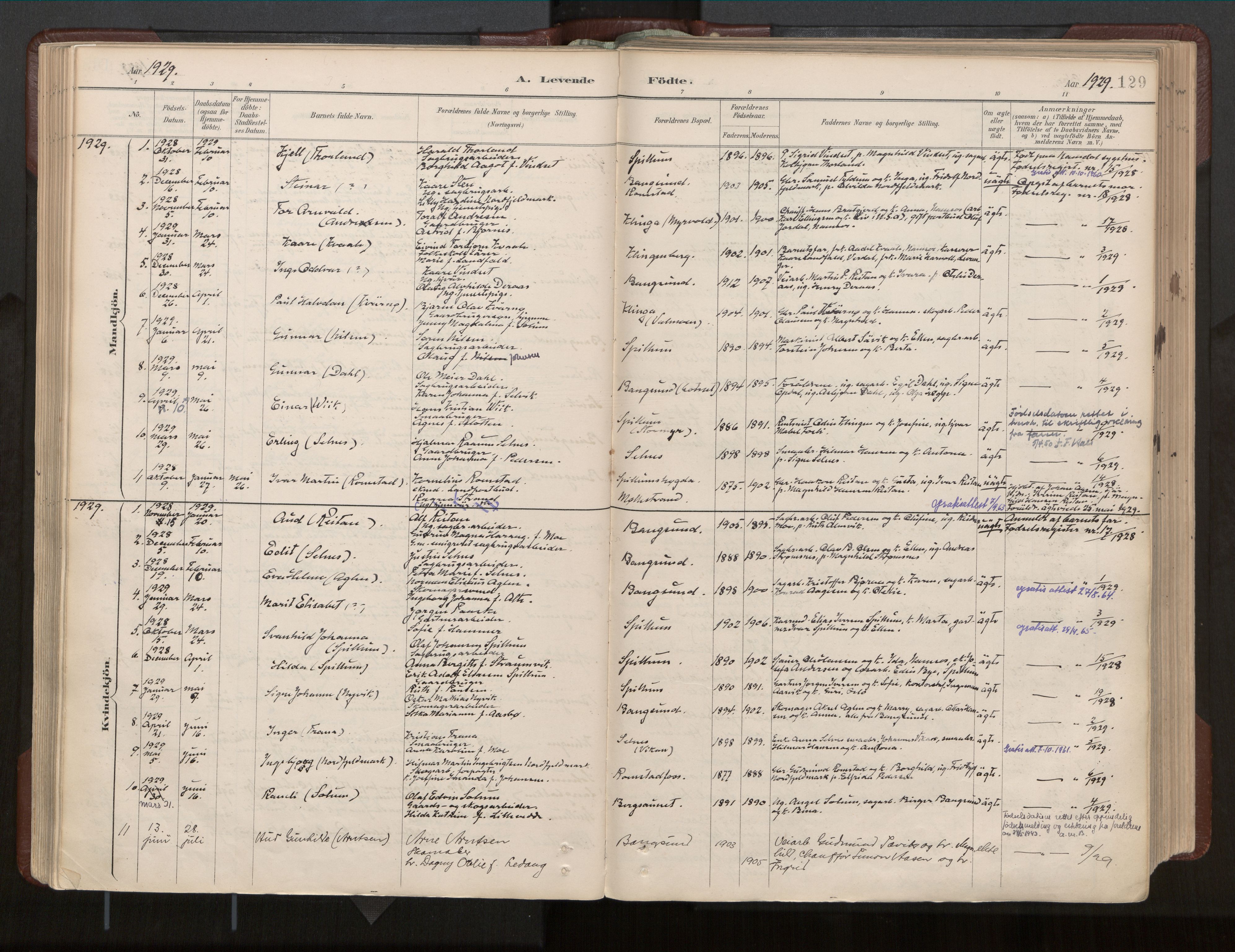 Ministerialprotokoller, klokkerbøker og fødselsregistre - Nord-Trøndelag, SAT/A-1458/770/L0589: Parish register (official) no. 770A03, 1887-1929, p. 129