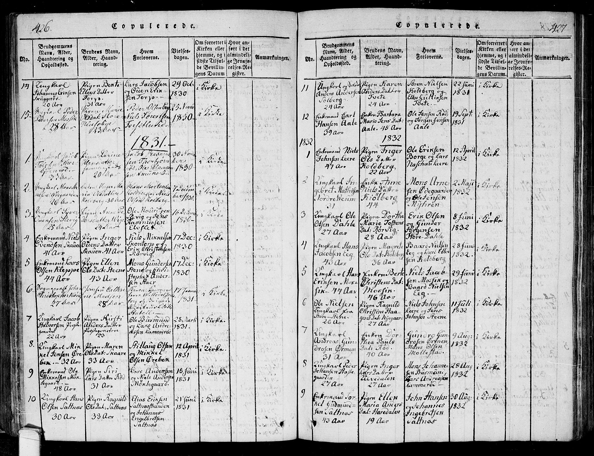 Onsøy prestekontor Kirkebøker, SAO/A-10914/F/Fa/L0002: Parish register (official) no. I 2, 1814-1840, p. 426-427
