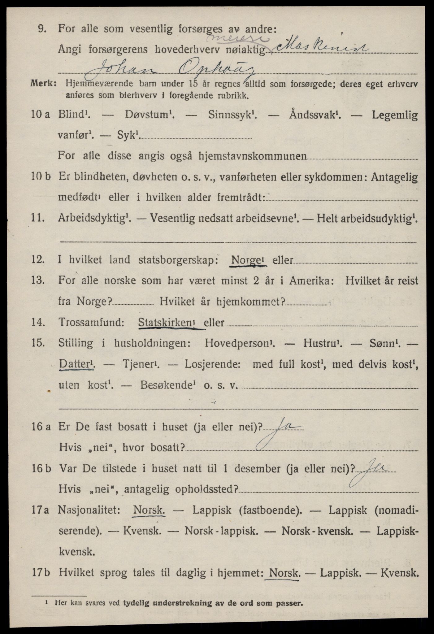 SAT, 1920 census for Ørland, 1920, p. 4776