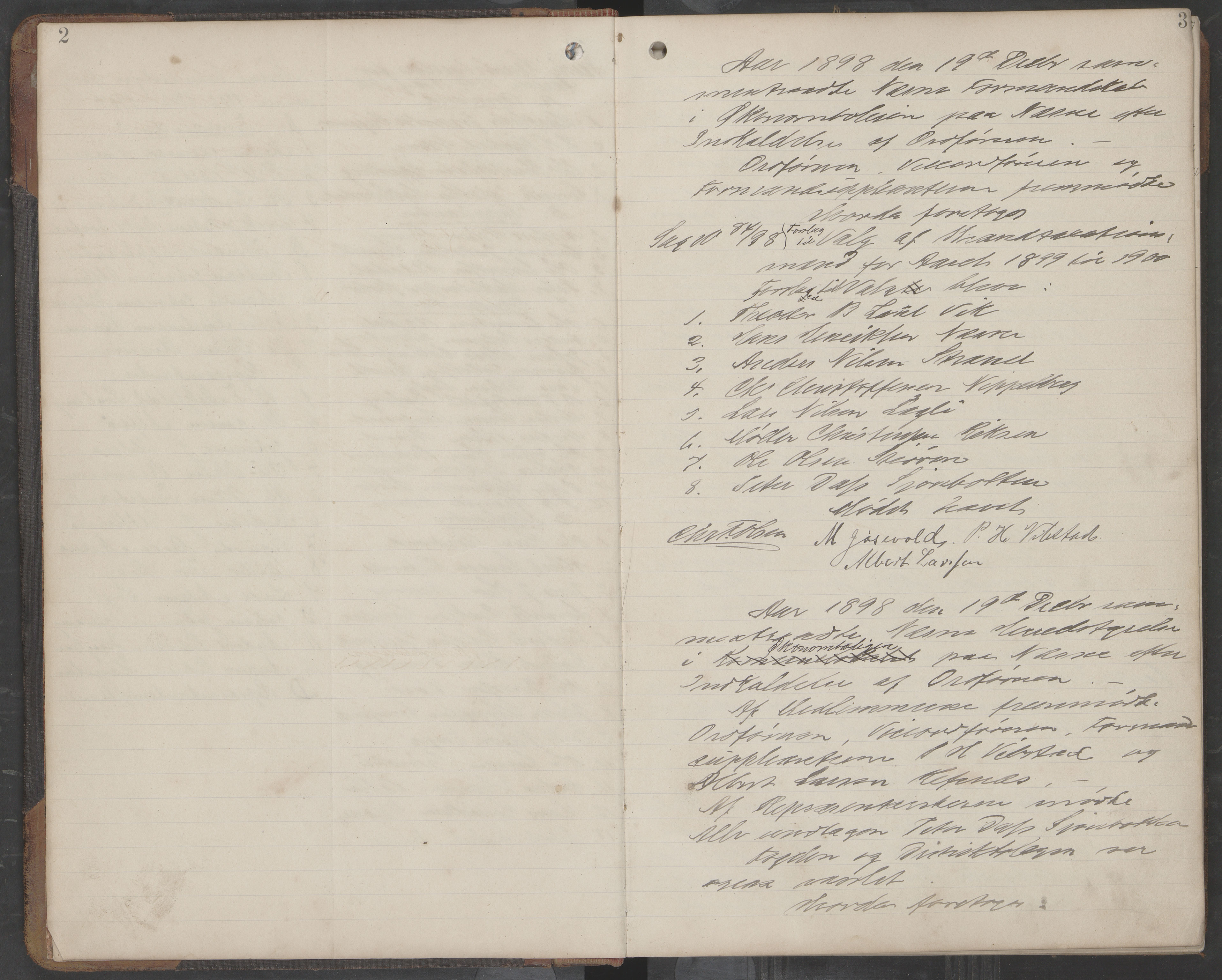 Nesna kommune. Formannskapet, AIN/K-18280.150/100/L0004: Møtebok, 1898-1905, p. 3