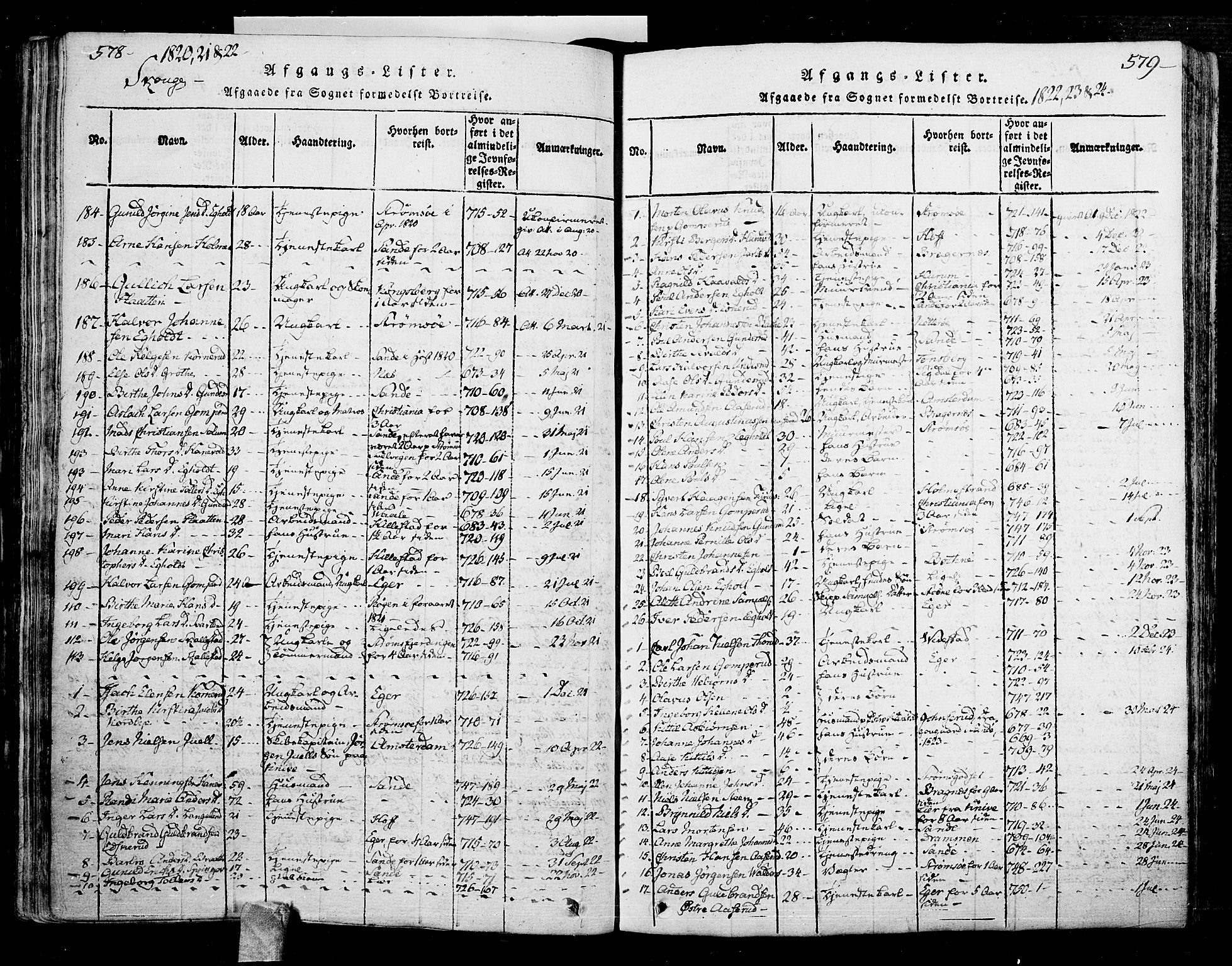 Skoger kirkebøker, AV/SAKO-A-59/F/Fa/L0002: Parish register (official) no. I 2 /1, 1814-1842, p. 578-579