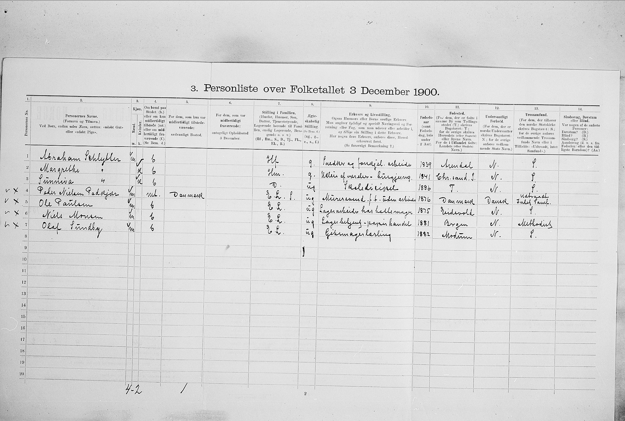 SAO, 1900 census for Kristiania, 1900, p. 70102