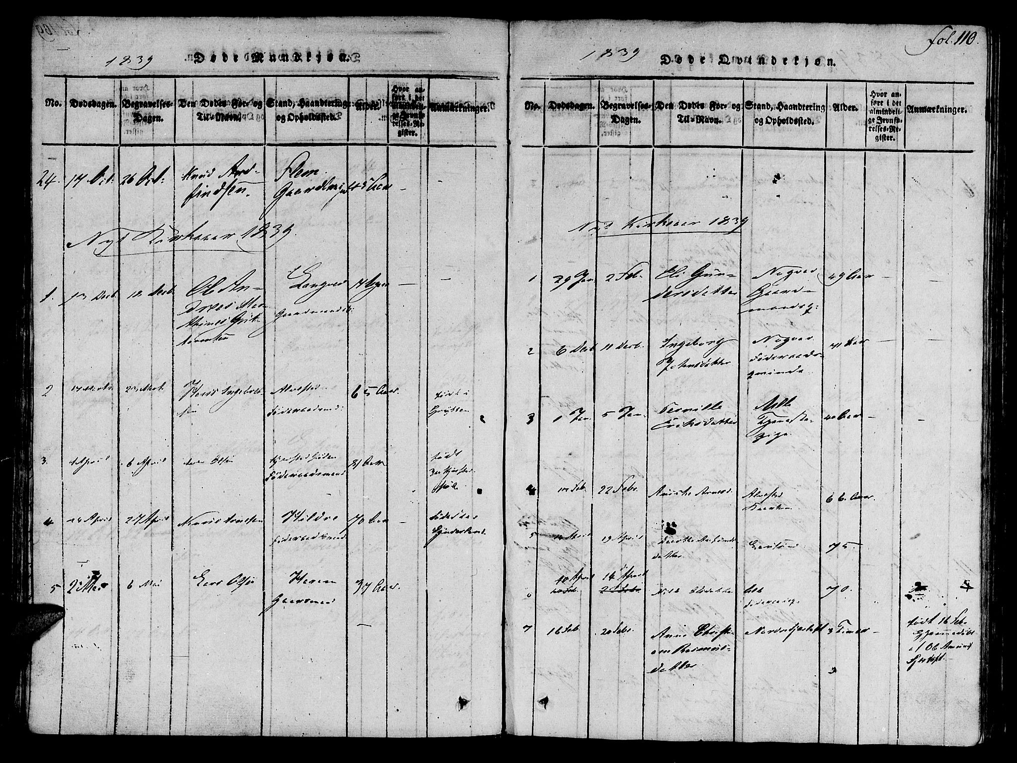 Ministerialprotokoller, klokkerbøker og fødselsregistre - Møre og Romsdal, SAT/A-1454/536/L0495: Parish register (official) no. 536A04, 1818-1847, p. 110