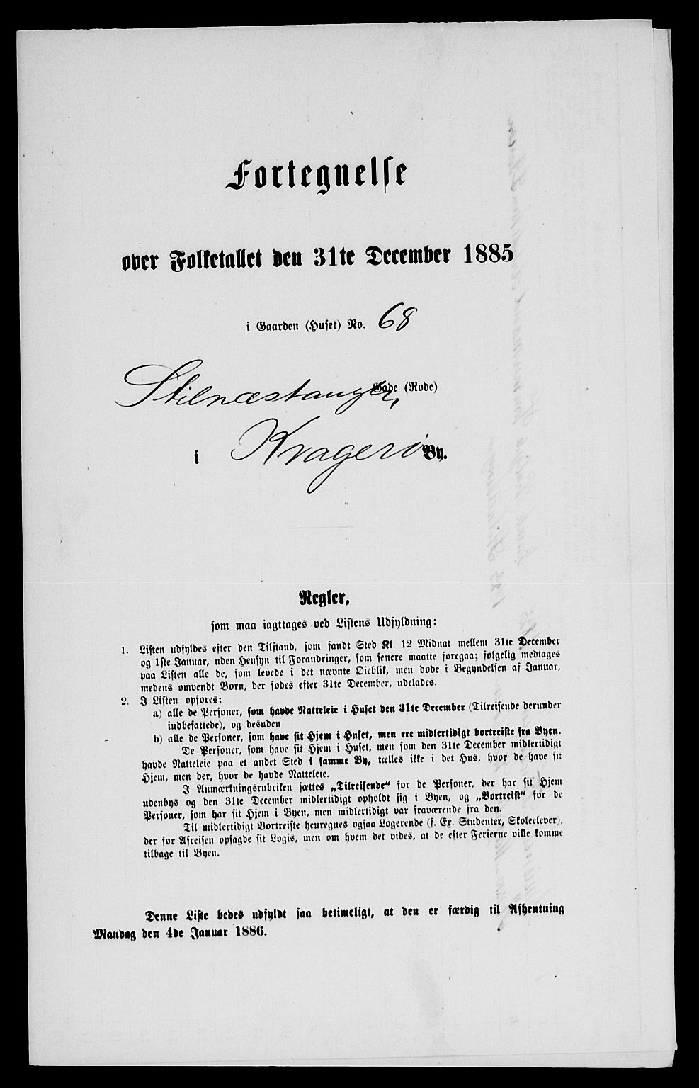 SAKO, 1885 census for 0801 Kragerø, 1885, p. 141