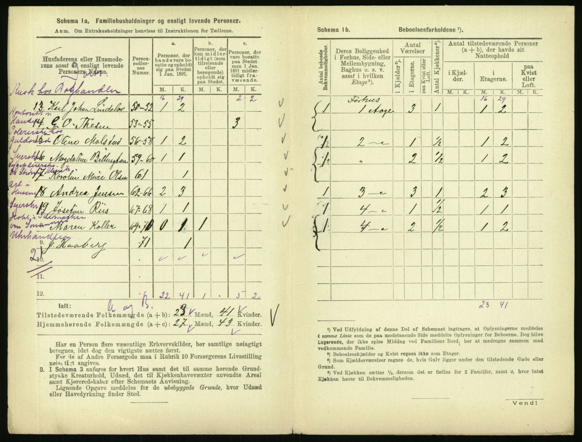 RA, 1891 census for 0301 Kristiania, 1891, p. 38916