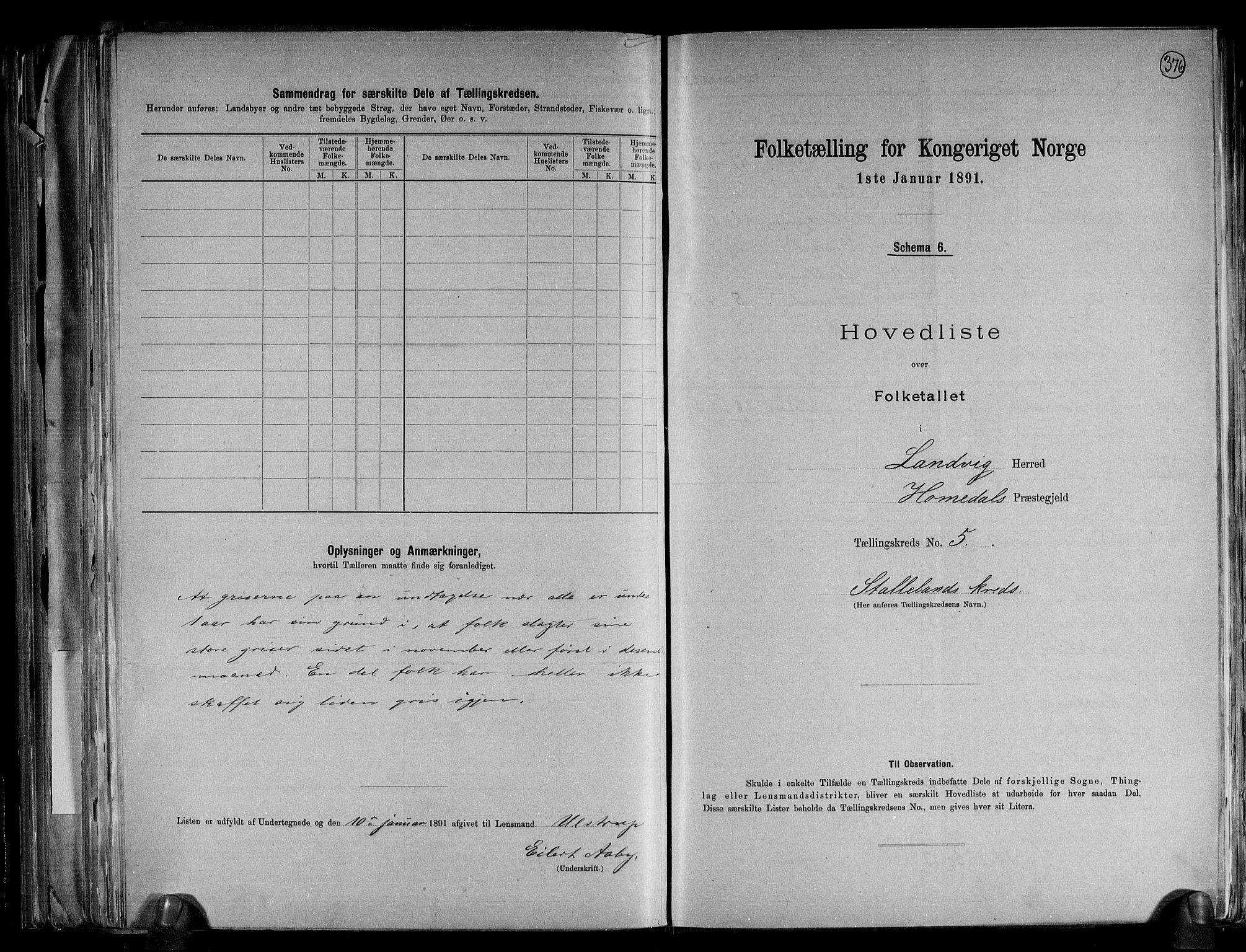 RA, 1891 census for 0924 Landvik, 1891, p. 15