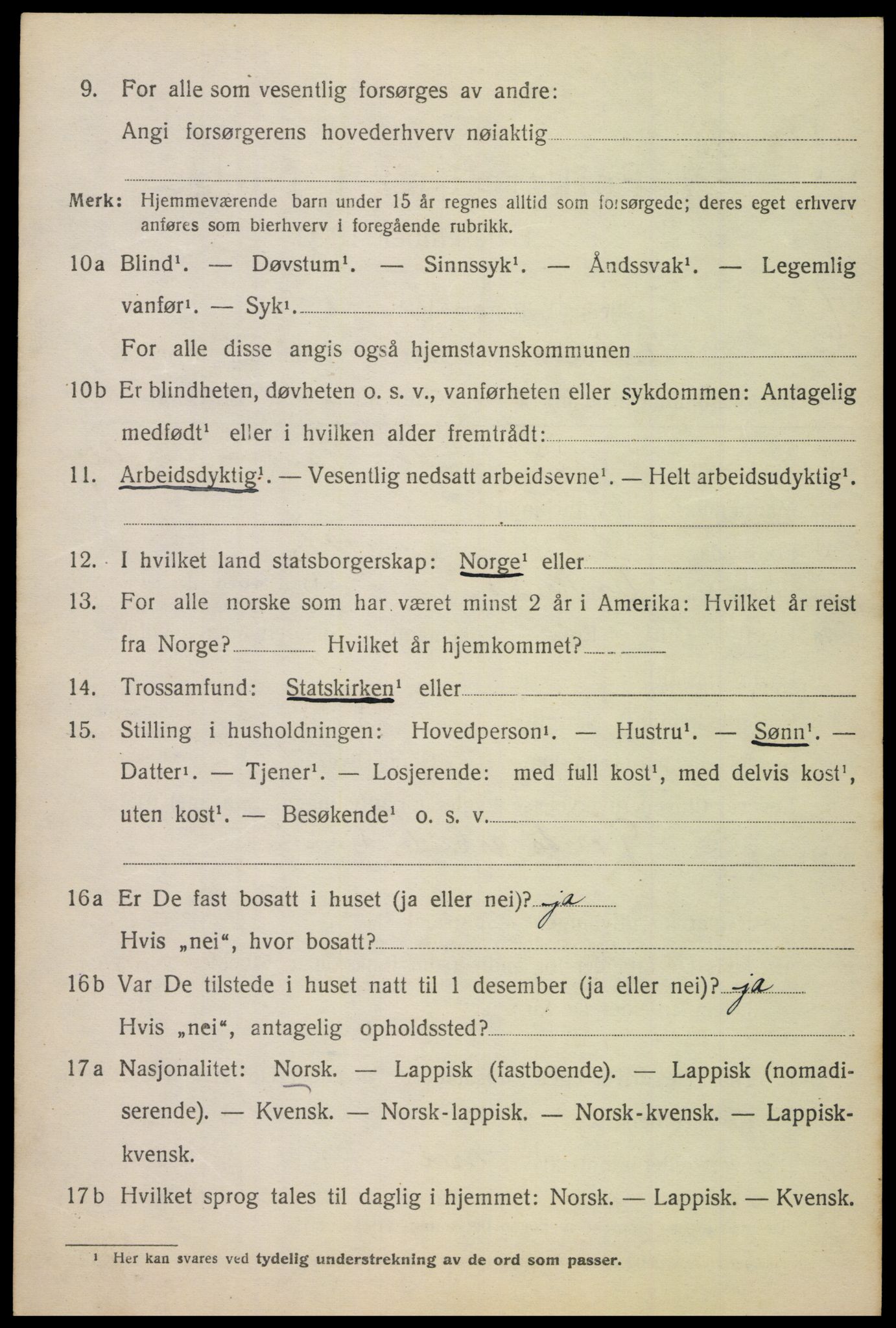 SAT, 1920 census for Ankenes, 1920, p. 3462