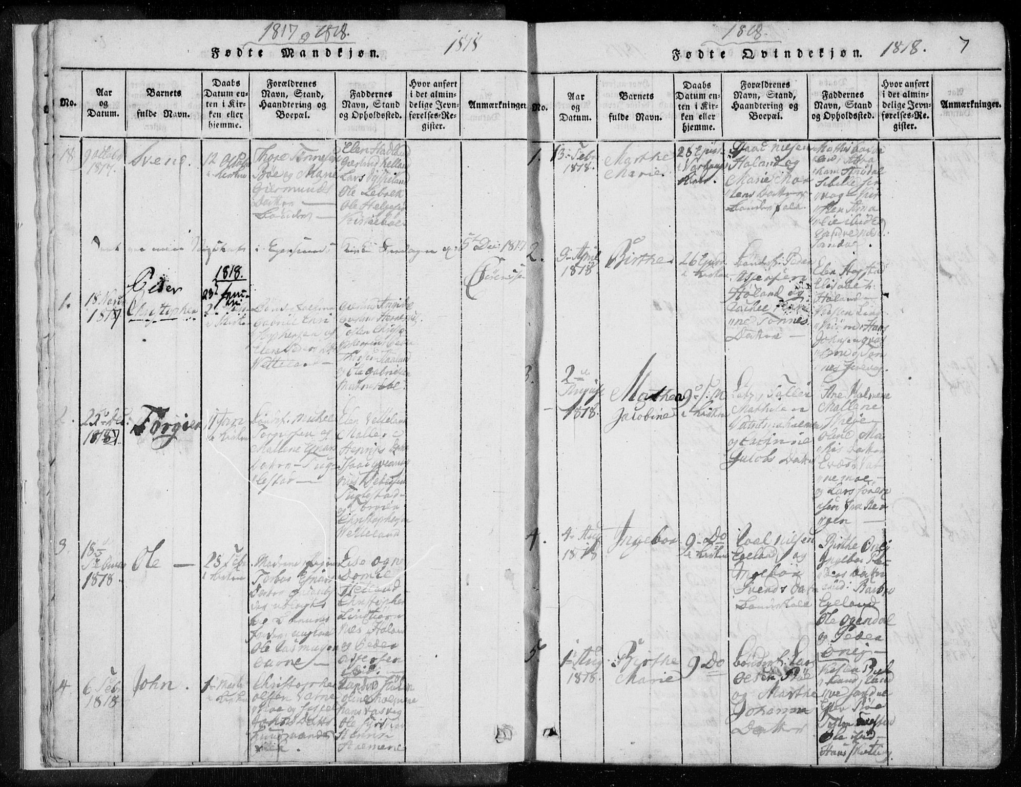 Eigersund sokneprestkontor, SAST/A-101807/S08/L0008: Parish register (official) no. A 8, 1816-1847, p. 7