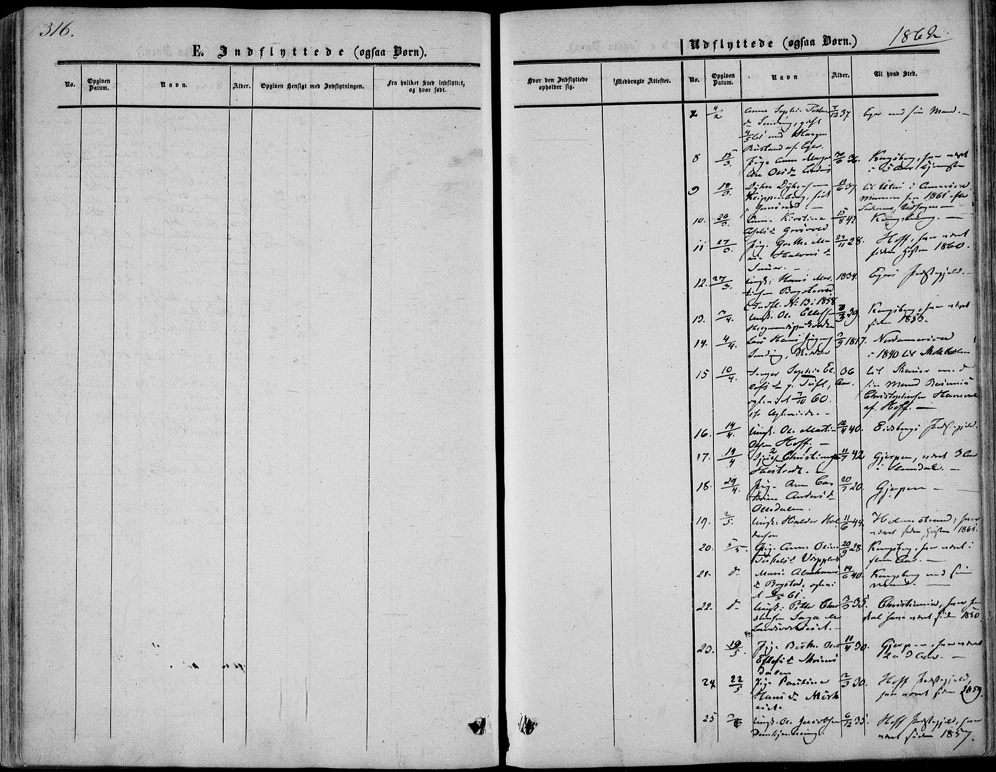 Sandsvær kirkebøker, AV/SAKO-A-244/F/Fa/L0006: Parish register (official) no. I 6, 1857-1868, p. 316