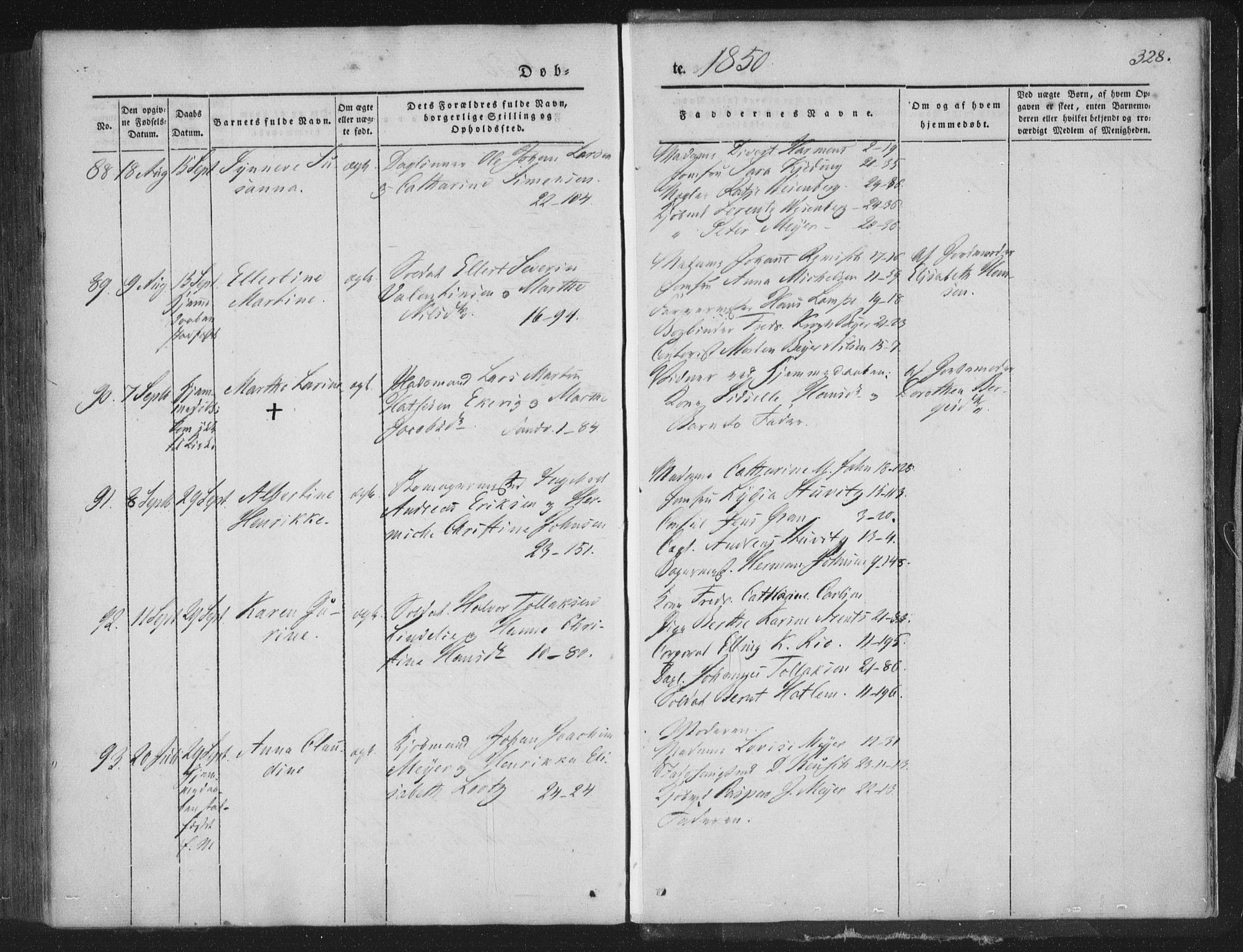 Korskirken sokneprestembete, AV/SAB-A-76101/H/Haa/L0016: Parish register (official) no. B 2, 1841-1851, p. 328