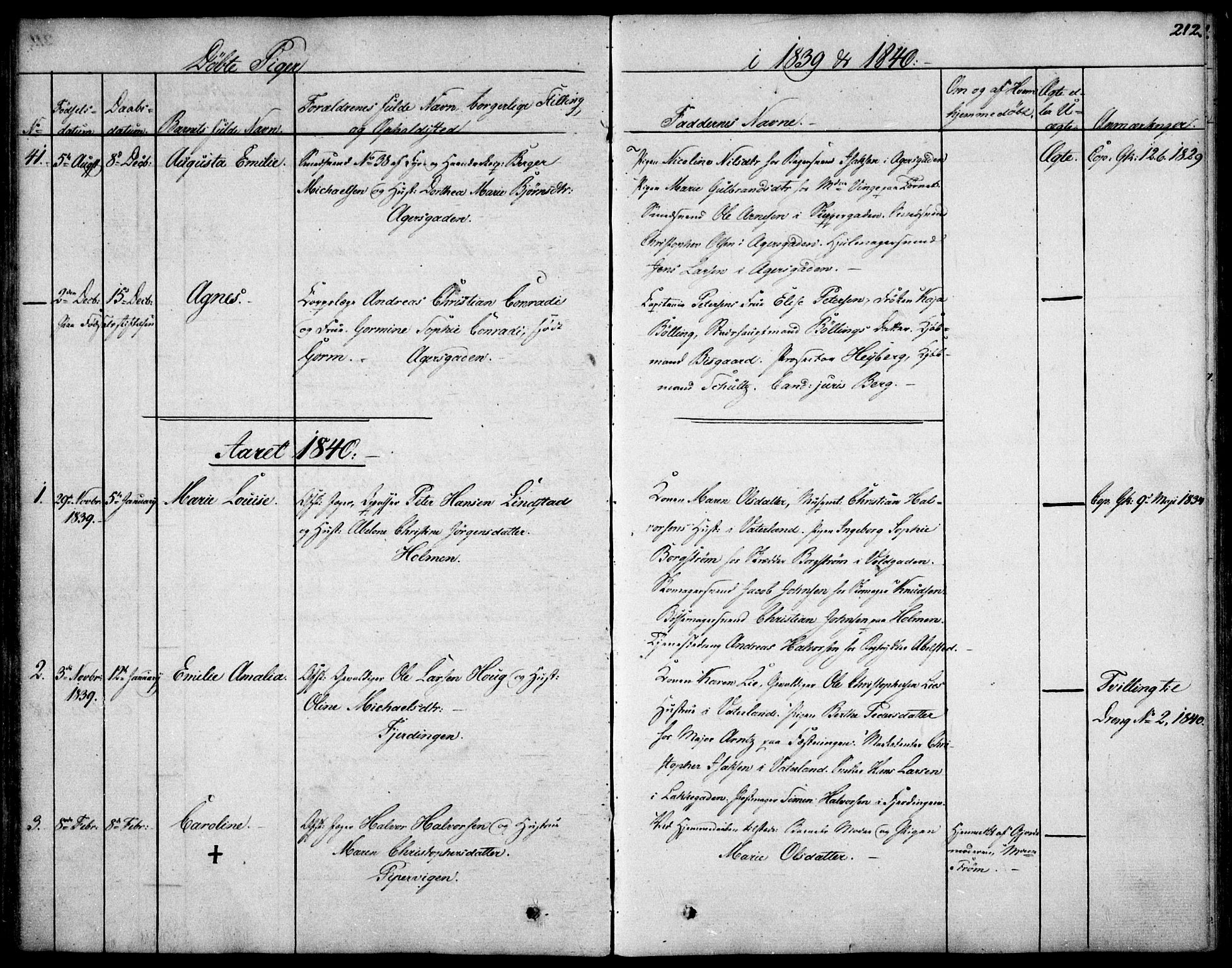 Garnisonsmenigheten Kirkebøker, SAO/A-10846/F/Fa/L0006: Parish register (official) no. 6, 1828-1841, p. 212