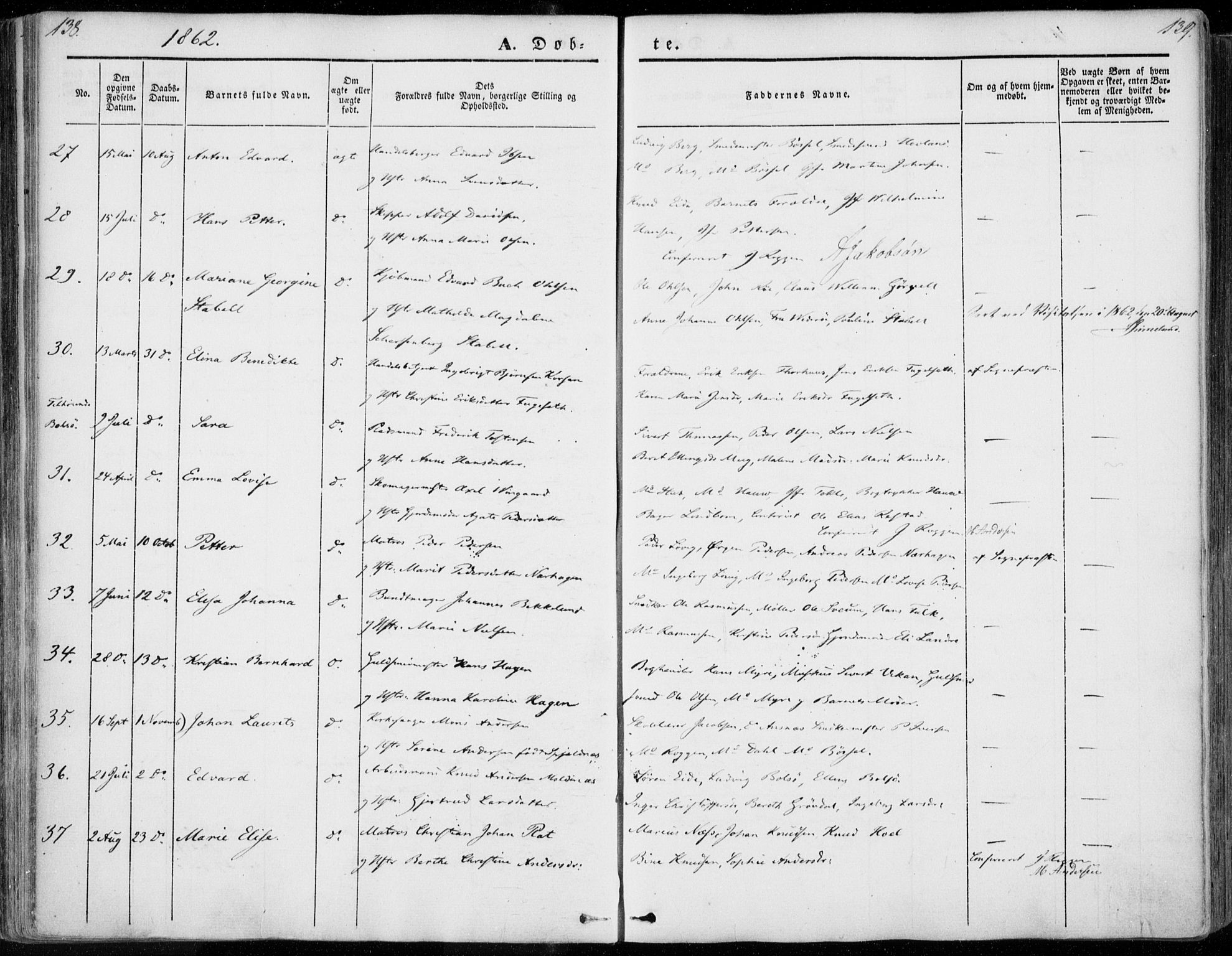 Ministerialprotokoller, klokkerbøker og fødselsregistre - Møre og Romsdal, SAT/A-1454/558/L0689: Parish register (official) no. 558A03, 1843-1872, p. 138-139