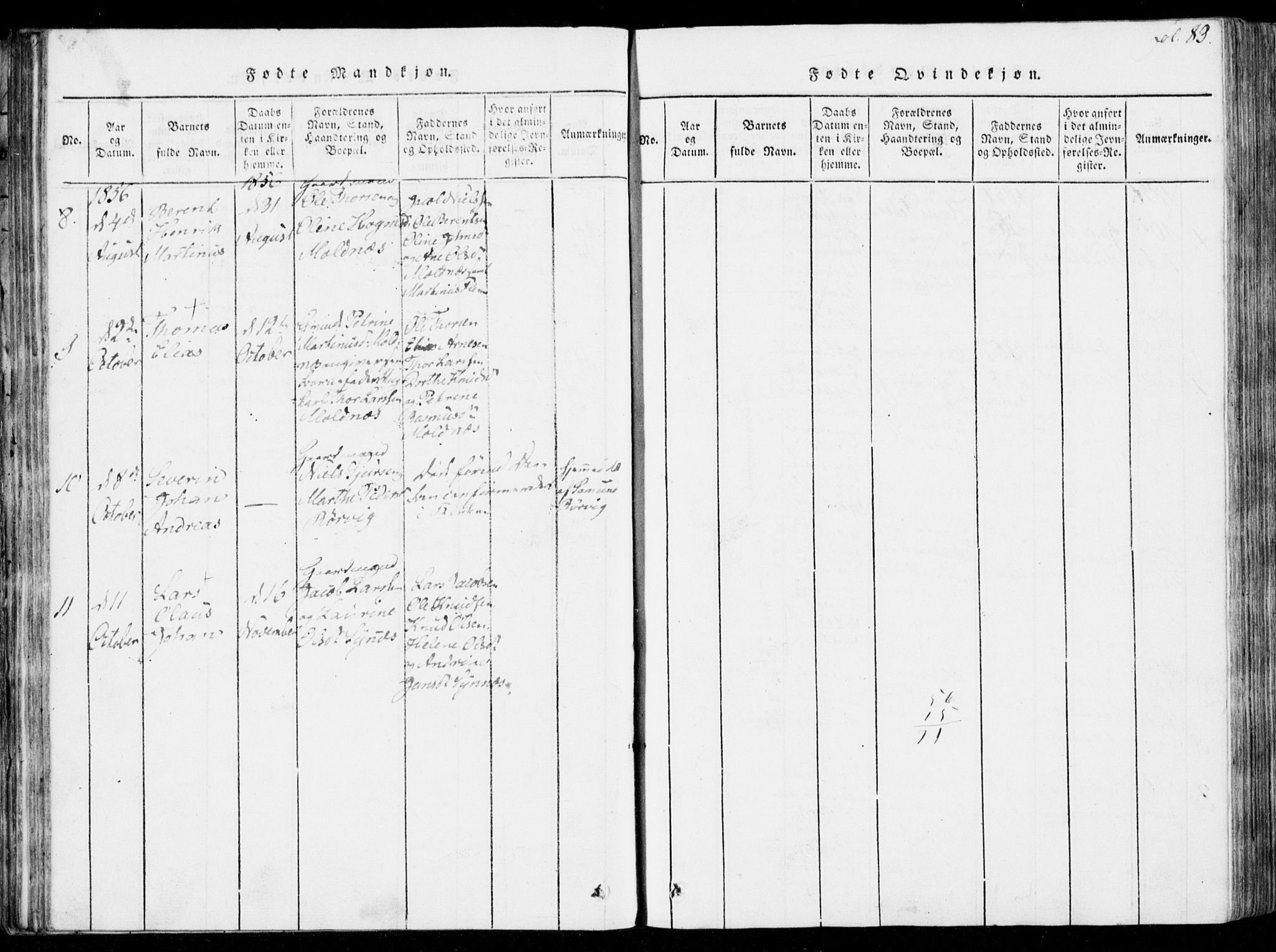 Ministerialprotokoller, klokkerbøker og fødselsregistre - Møre og Romsdal, SAT/A-1454/537/L0517: Parish register (official) no. 537A01, 1818-1862, p. 83
